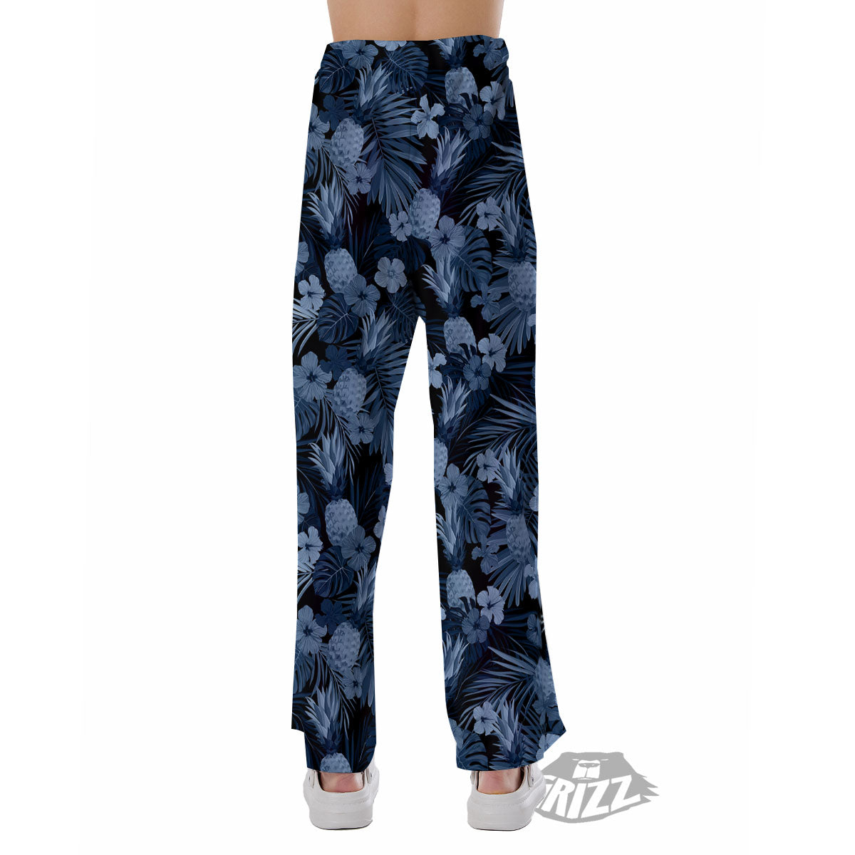 Pineapple Blue Aloha Print Pattern Pajama Pants-grizzshop
