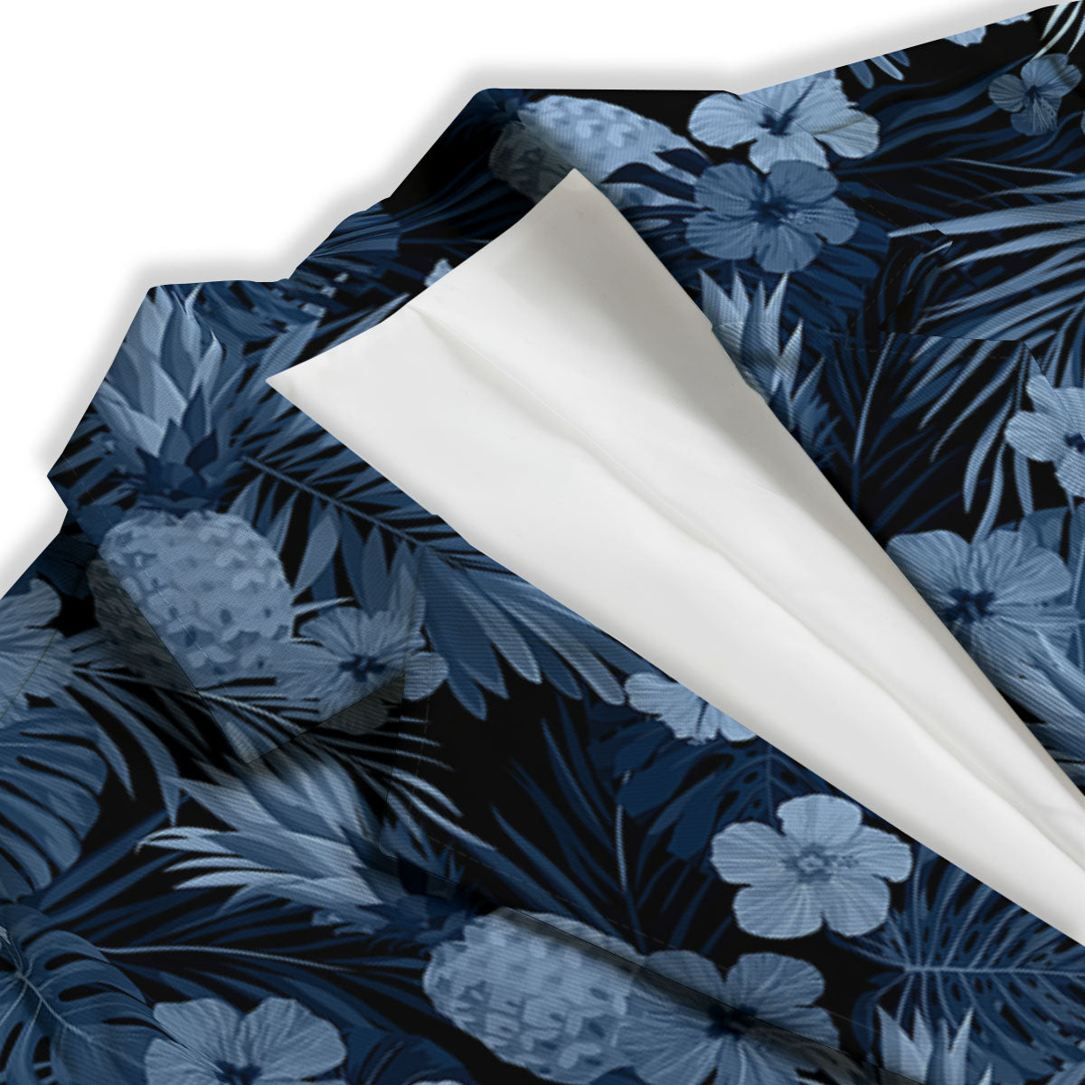 Pineapple Blue Aloha Print Pattern Women's Blazer-grizzshop