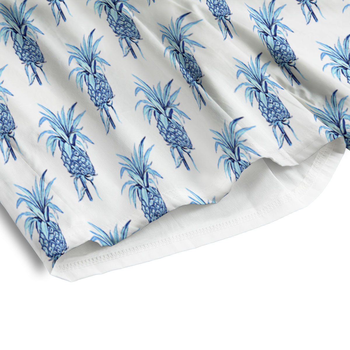 Pineapple Blue Leaf Print Pattern Men's Athletic Shorts