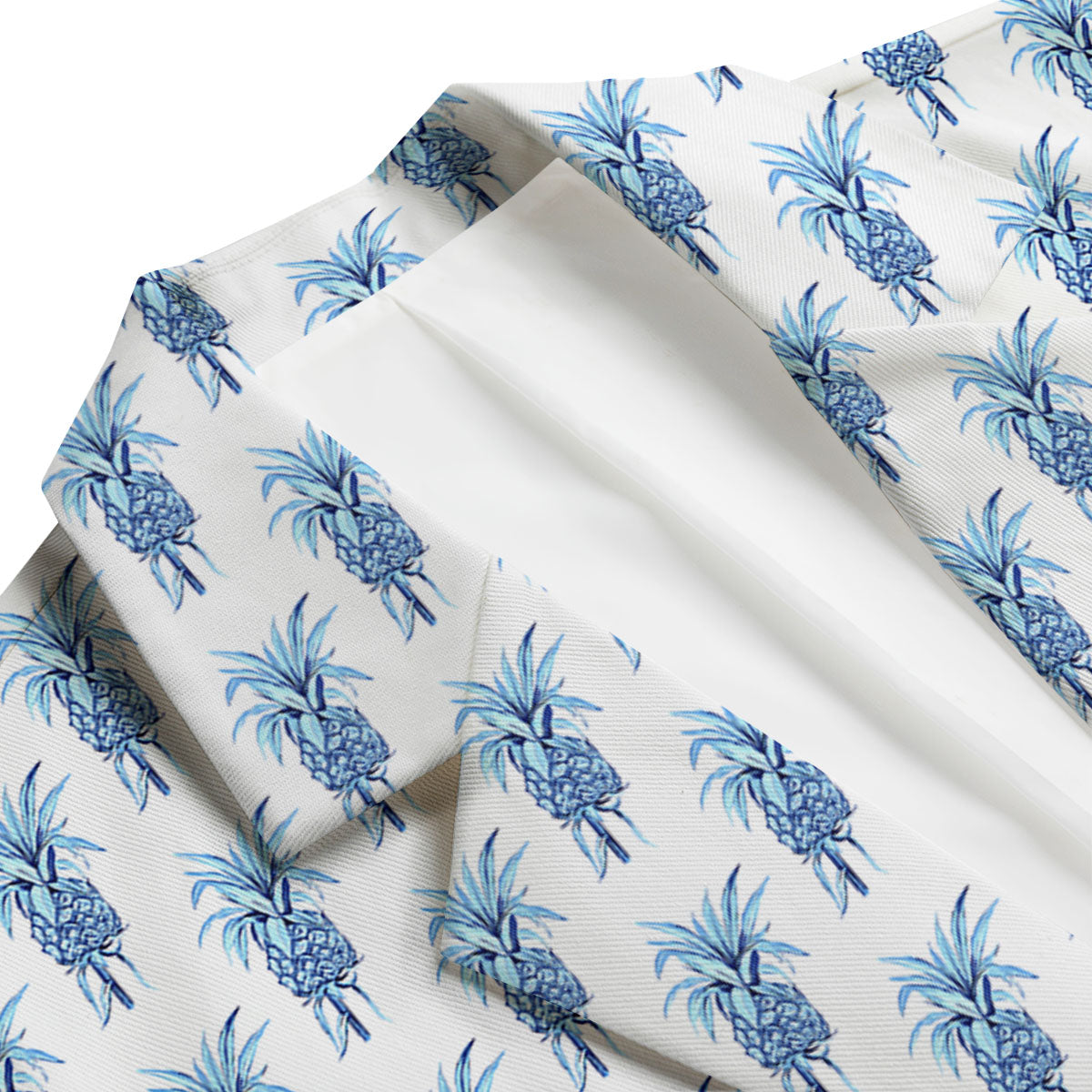 Pineapple Blue Leaf Print Pattern Men's Blazer-grizzshop
