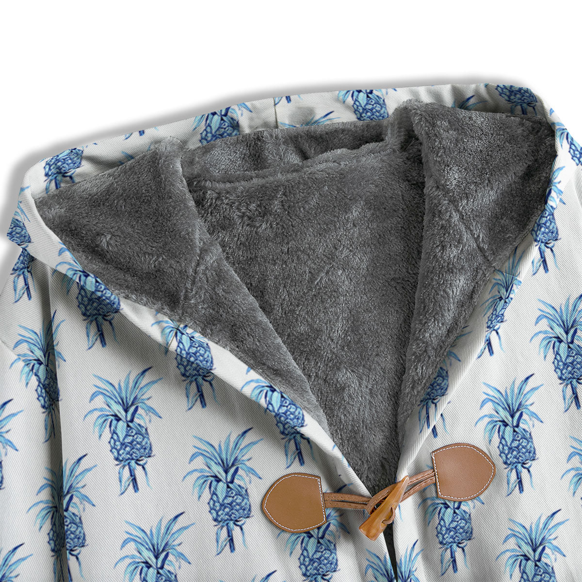 Pineapple Blue Leaf Print Pattern Men's Windbreaker Jacket-grizzshop
