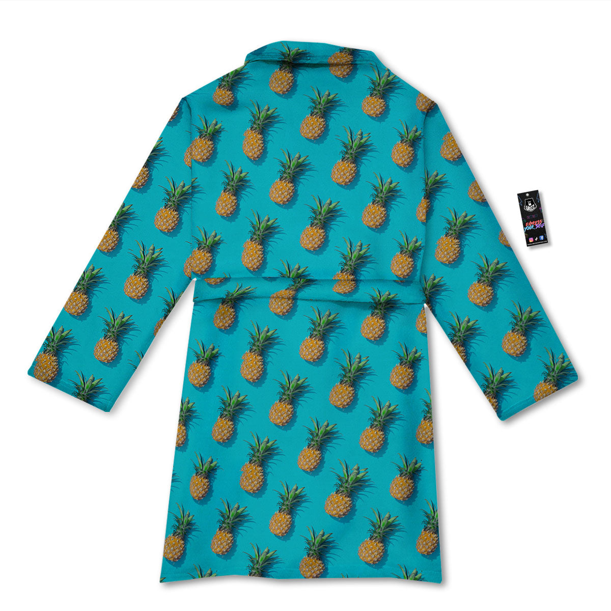 Pineapple Blue Print Pattern Bathrobe-grizzshop