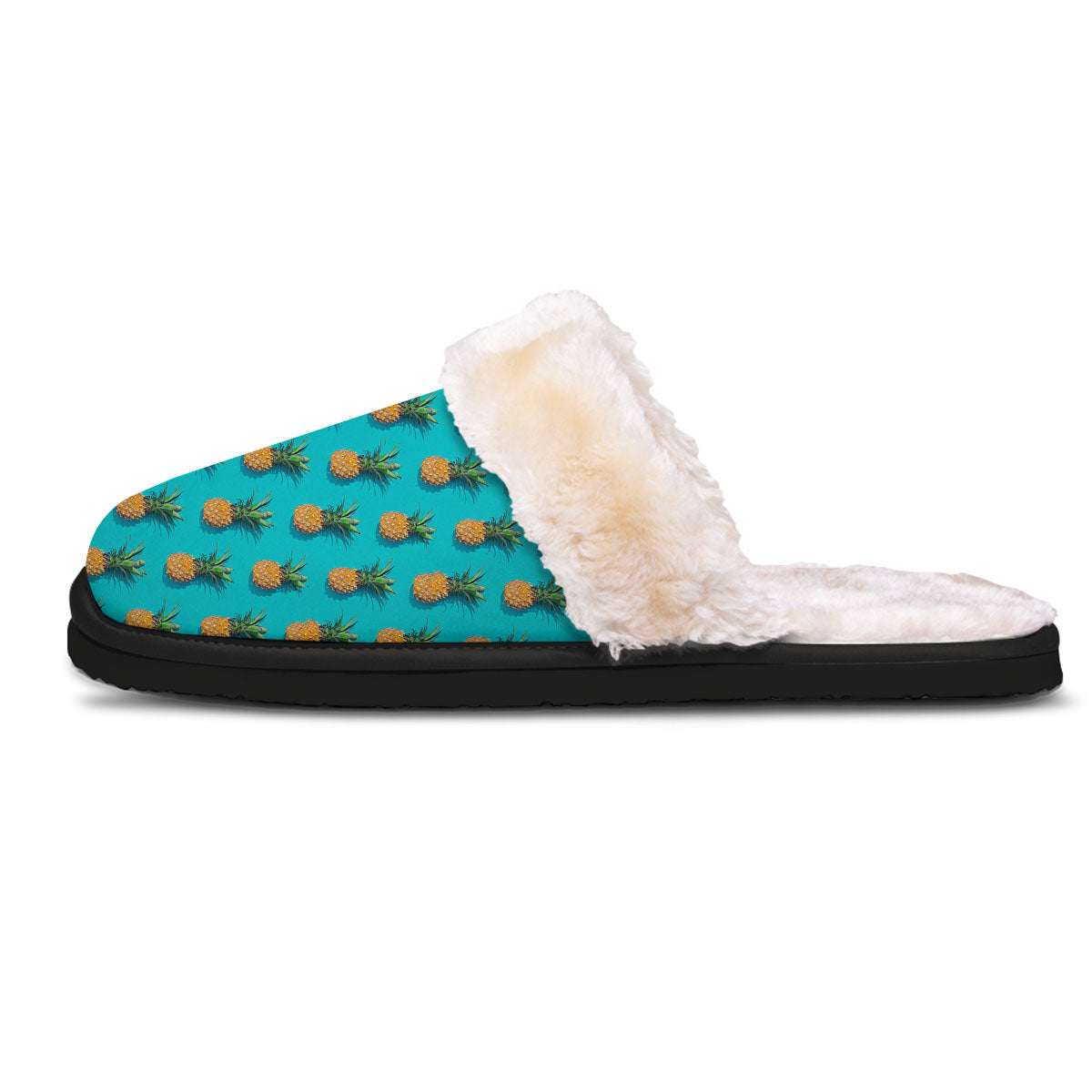 Pineapple Blue Print Pattern Slippers-grizzshop