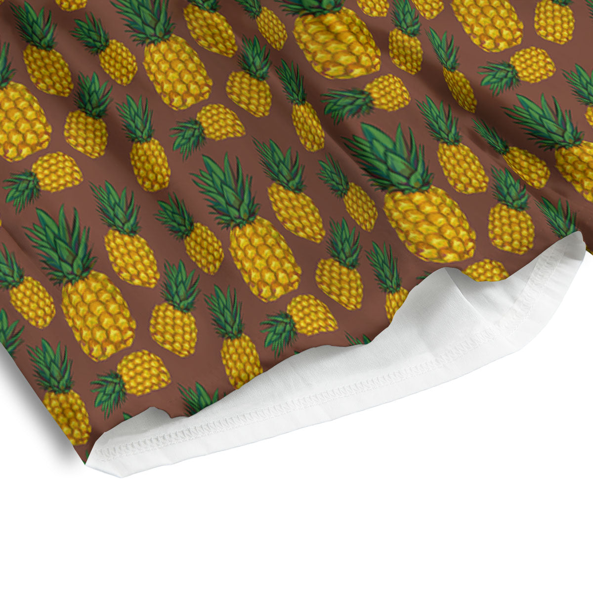 Pineapple Brown Print Pattern Men's Athletic Shorts-grizzshop