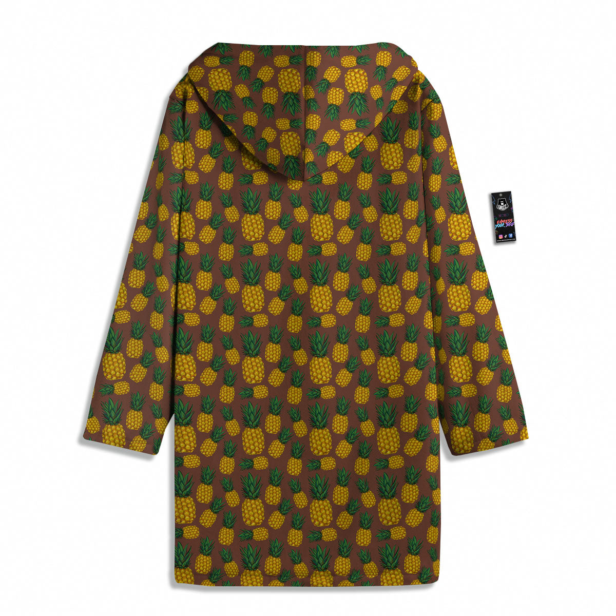 Pineapple Brown Print Pattern Men's Windbreaker Jacket-grizzshop
