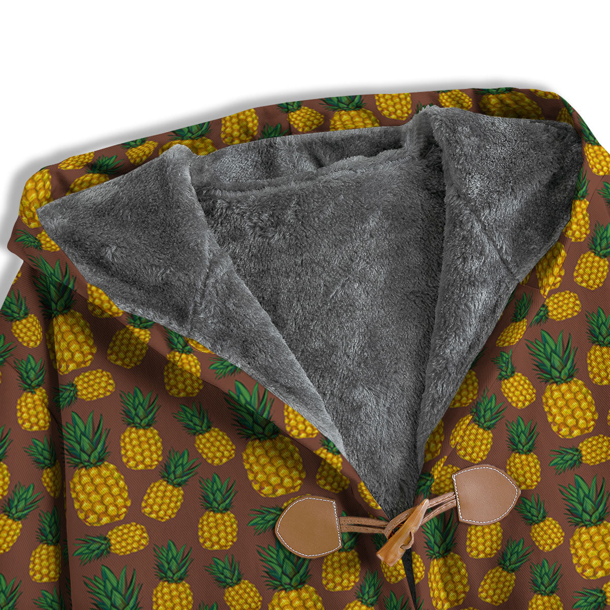 Pineapple Brown Print Pattern Men's Windbreaker Jacket-grizzshop