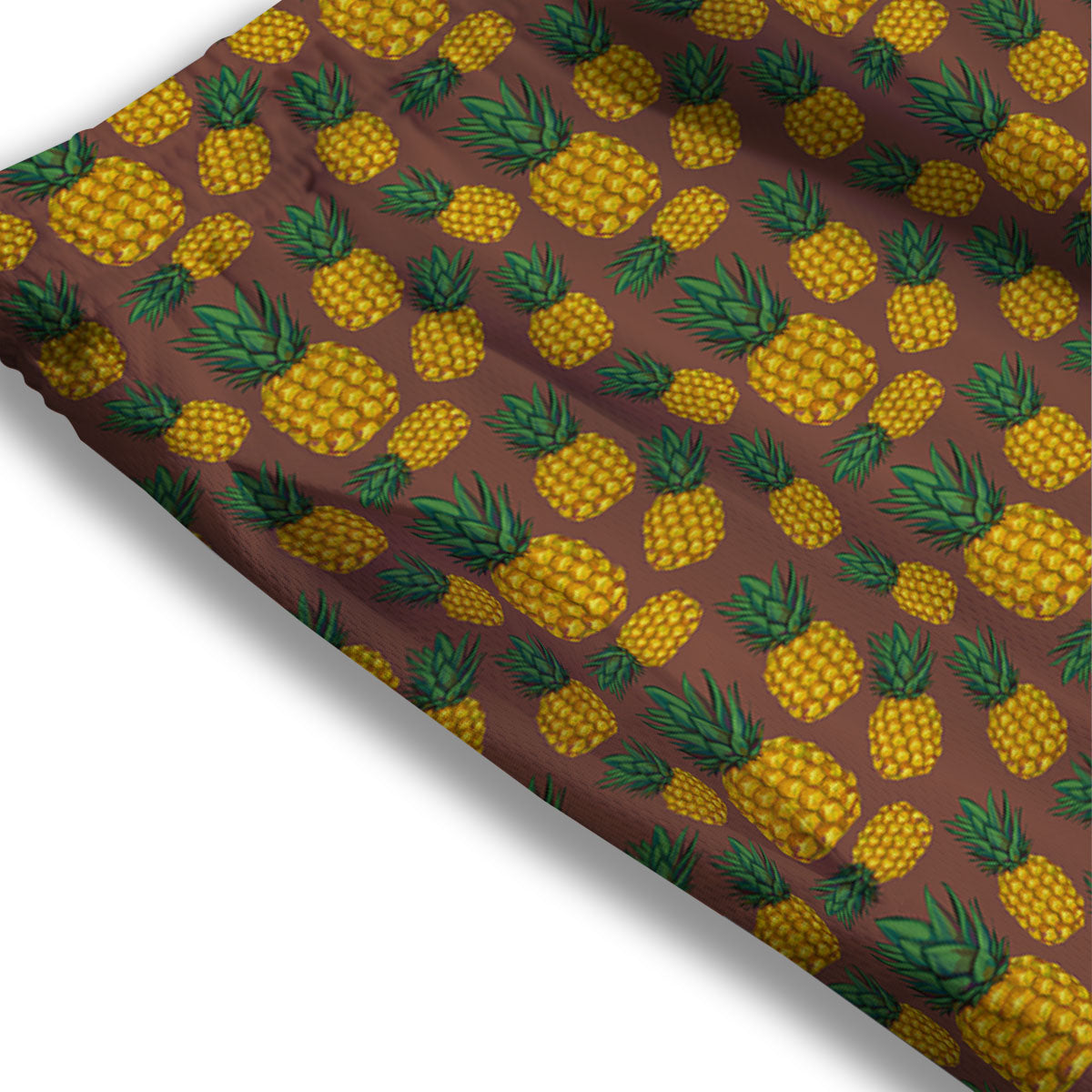 Pineapple Brown Print Pattern Mesh Shorts-grizzshop