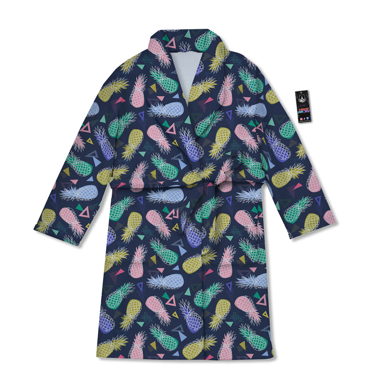 Pineapple Colorful Print Pattern Bathrobe-grizzshop
