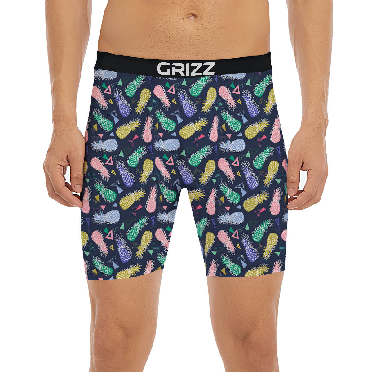 Pineapple Colorful Print Pattern Boxer Briefs-grizzshop