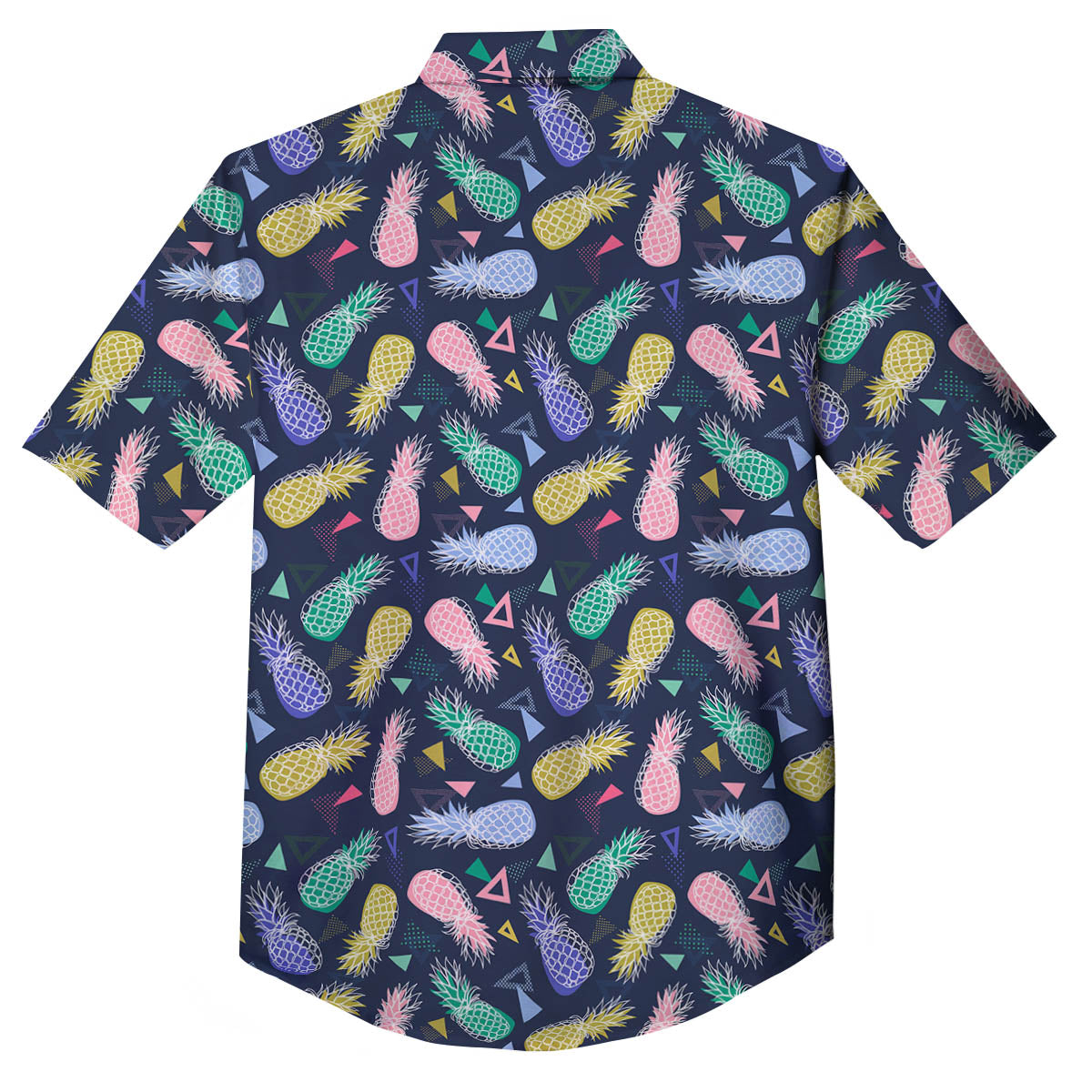 Pineapple Colorful Print Pattern Button Up Shirt-grizzshop