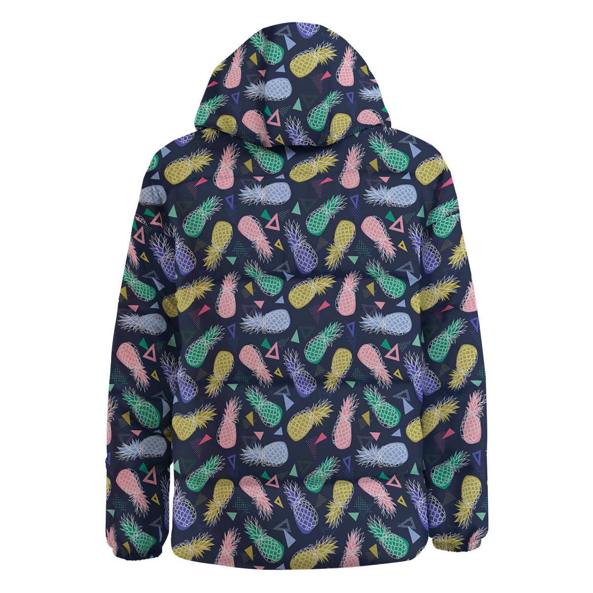 Pineapple Colorful Print Pattern Down Jacket-grizzshop