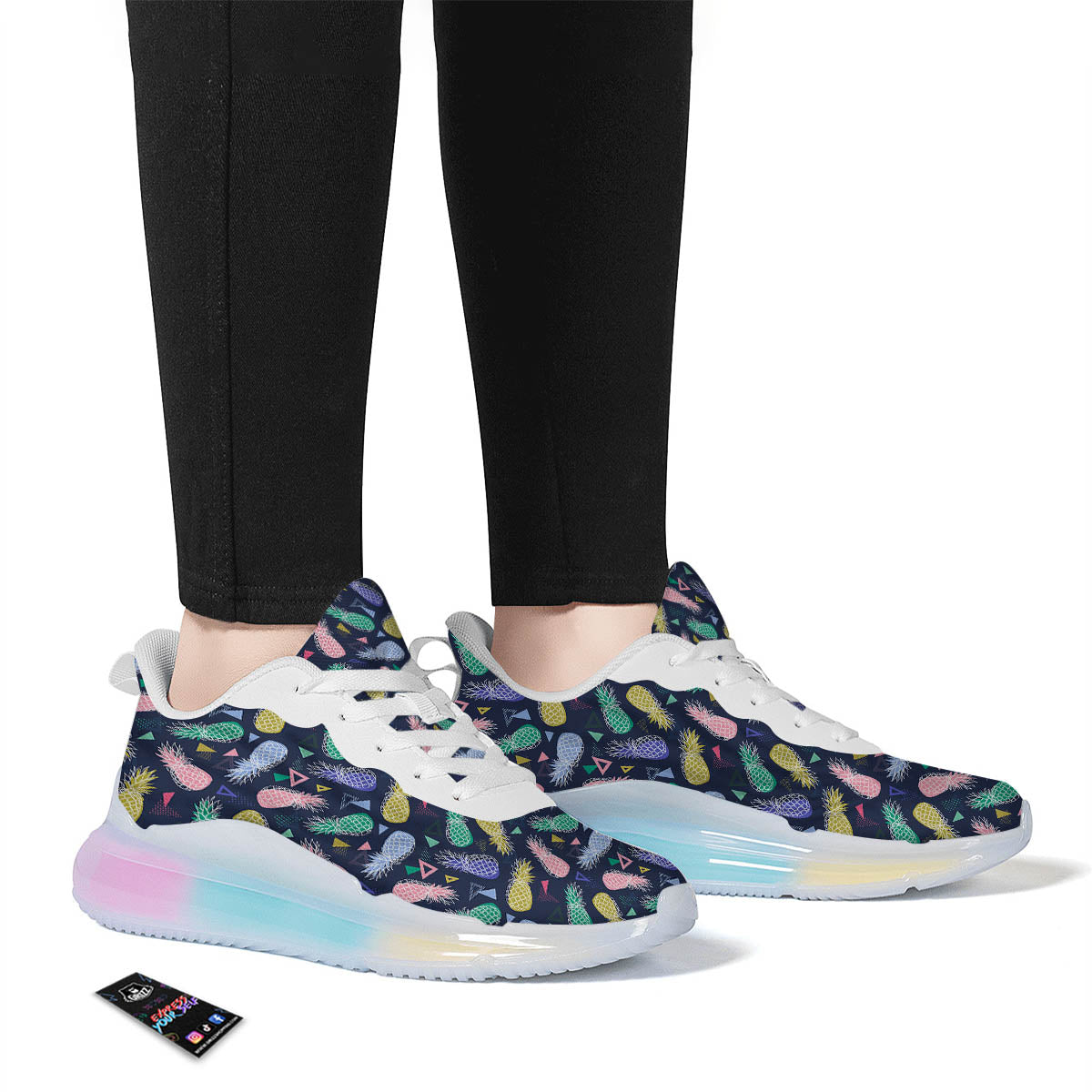 Pineapple Colorful Print Pattern Running Sneakers-grizzshop