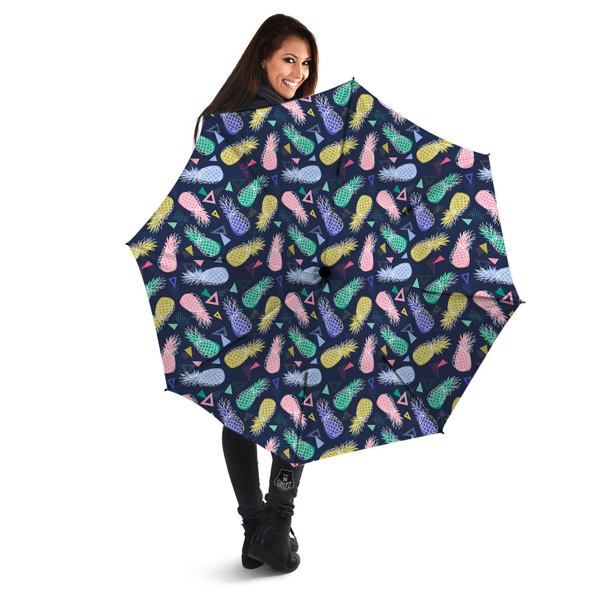 Pineapple Colorful Print Pattern Umbrella-grizzshop