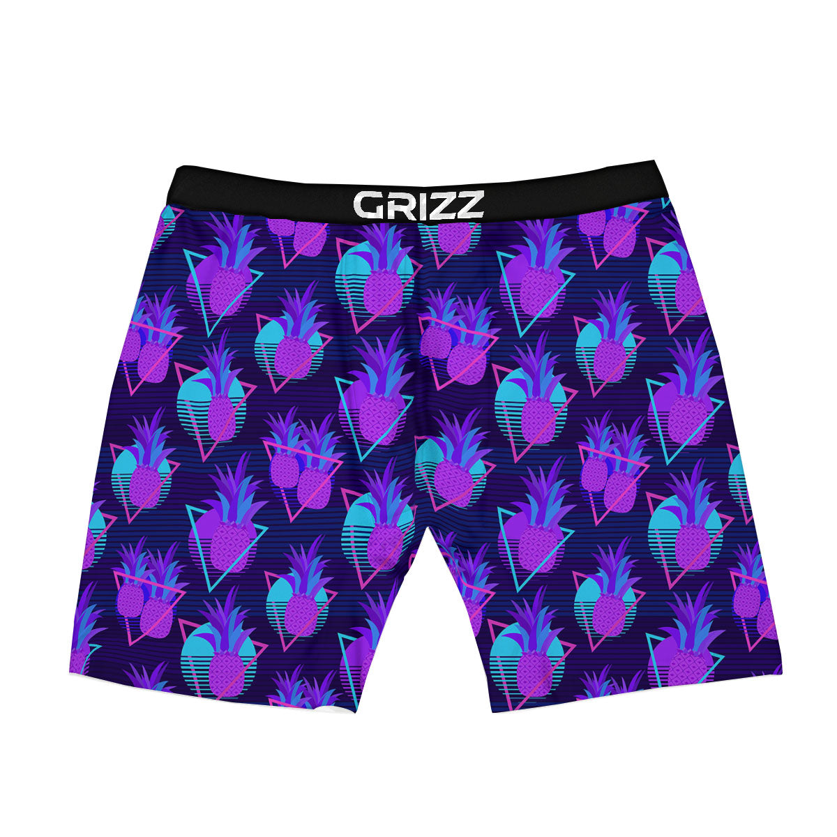Pineapple EDM Purple Print Pattern Boxer Briefs-grizzshop