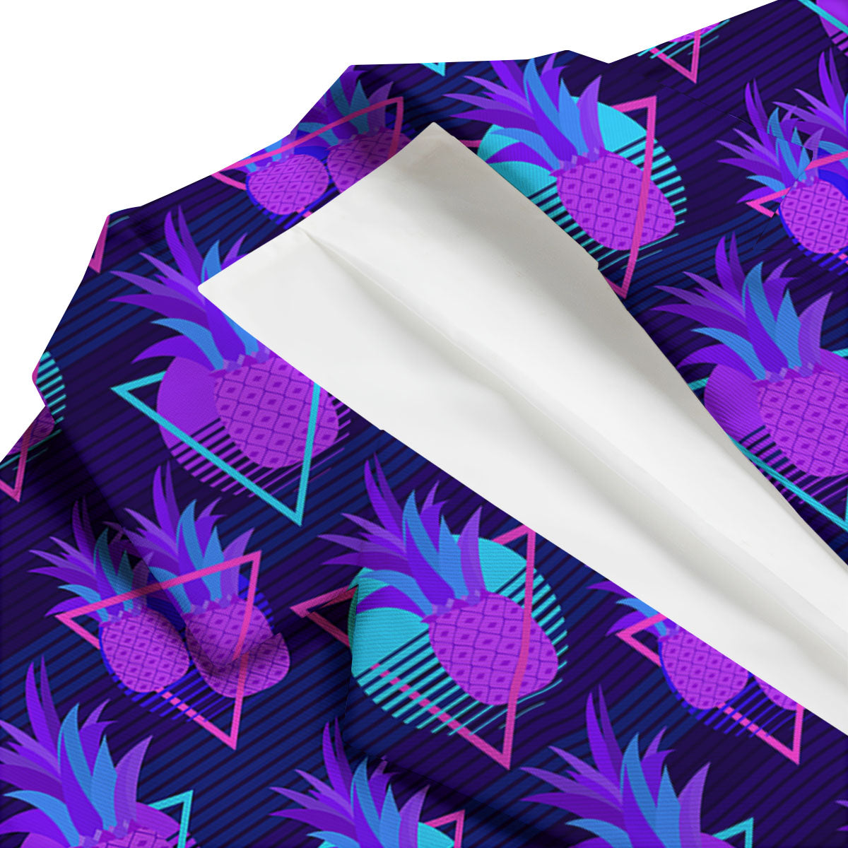 Pineapple EDM Purple Print Pattern Men's Blazer-grizzshop