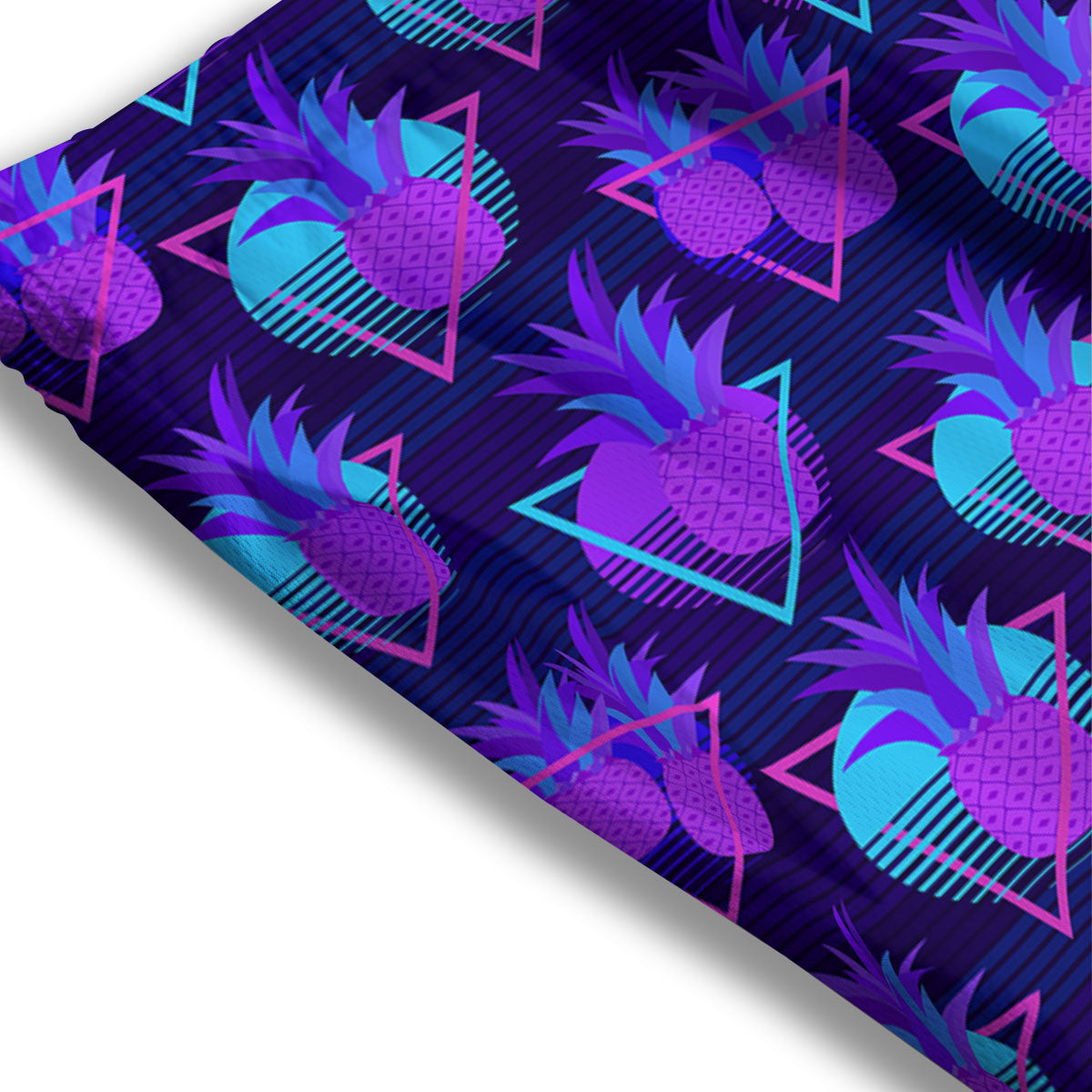 Pineapple EDM Purple Print Pattern Mesh Shorts