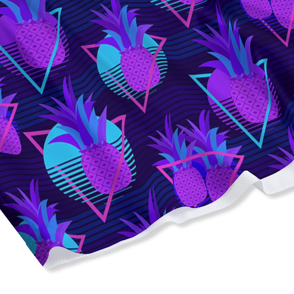Pineapple EDM Purple Print Pattern Mesh Shorts