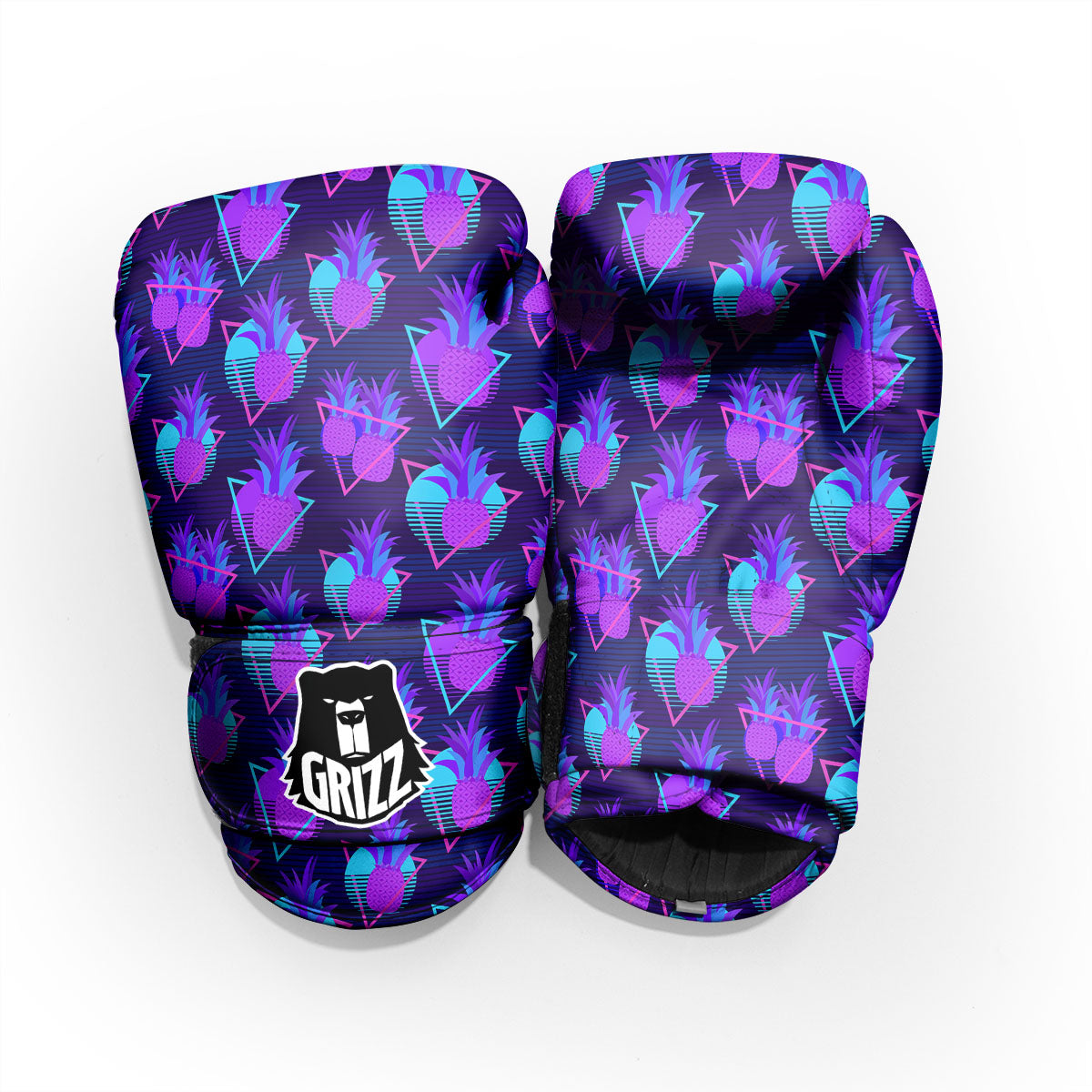 Pineapple EDM Purple Print Pattern Sparring Gloves-grizzshop