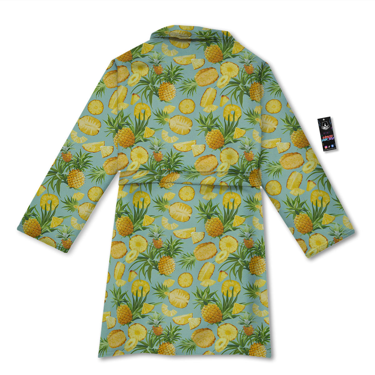 Pineapple Exotic Tropical Print Pattern Bathrobe-grizzshop