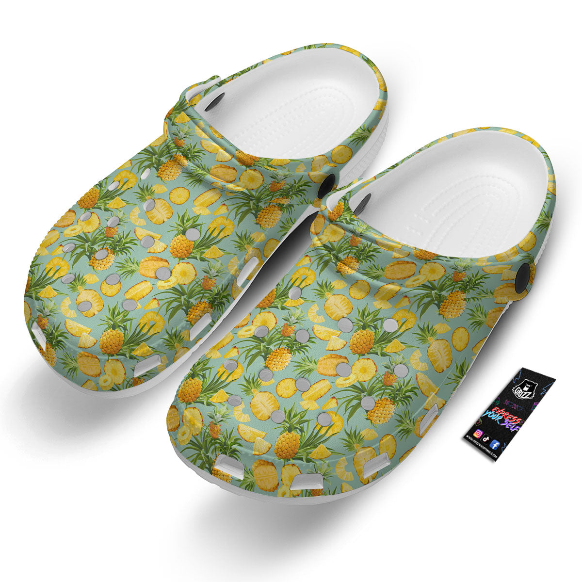 Pineapple Exotic Tropical Print Pattern Clog-grizzshop