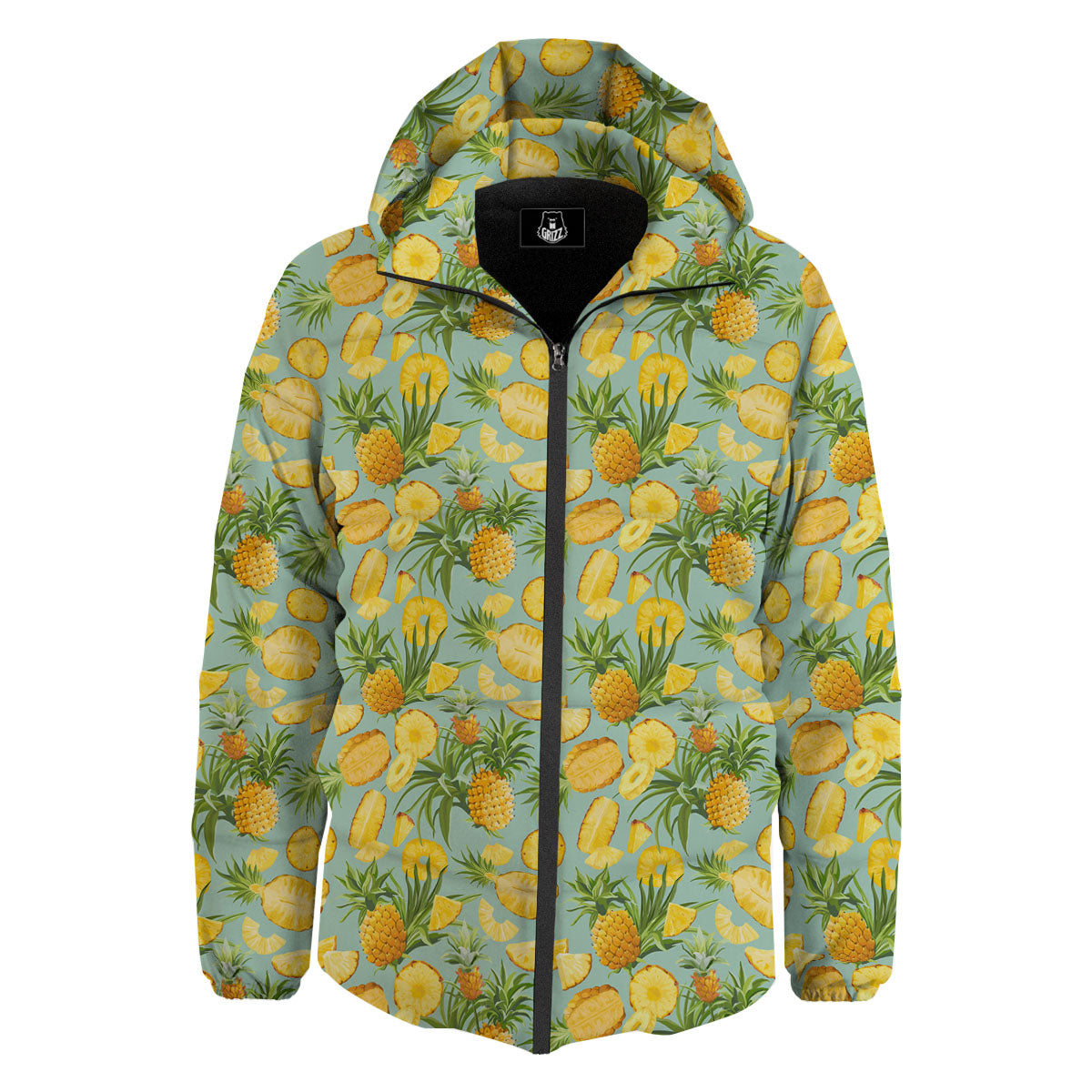 Pineapple Exotic Tropical Print Pattern Down Jacket-grizzshop