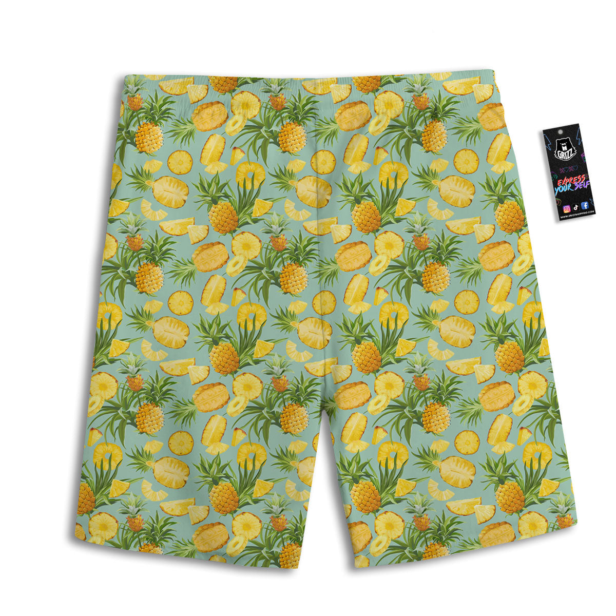 Pineapple Exotic Tropical Print Pattern Men's Athletic Shorts-grizzshop
