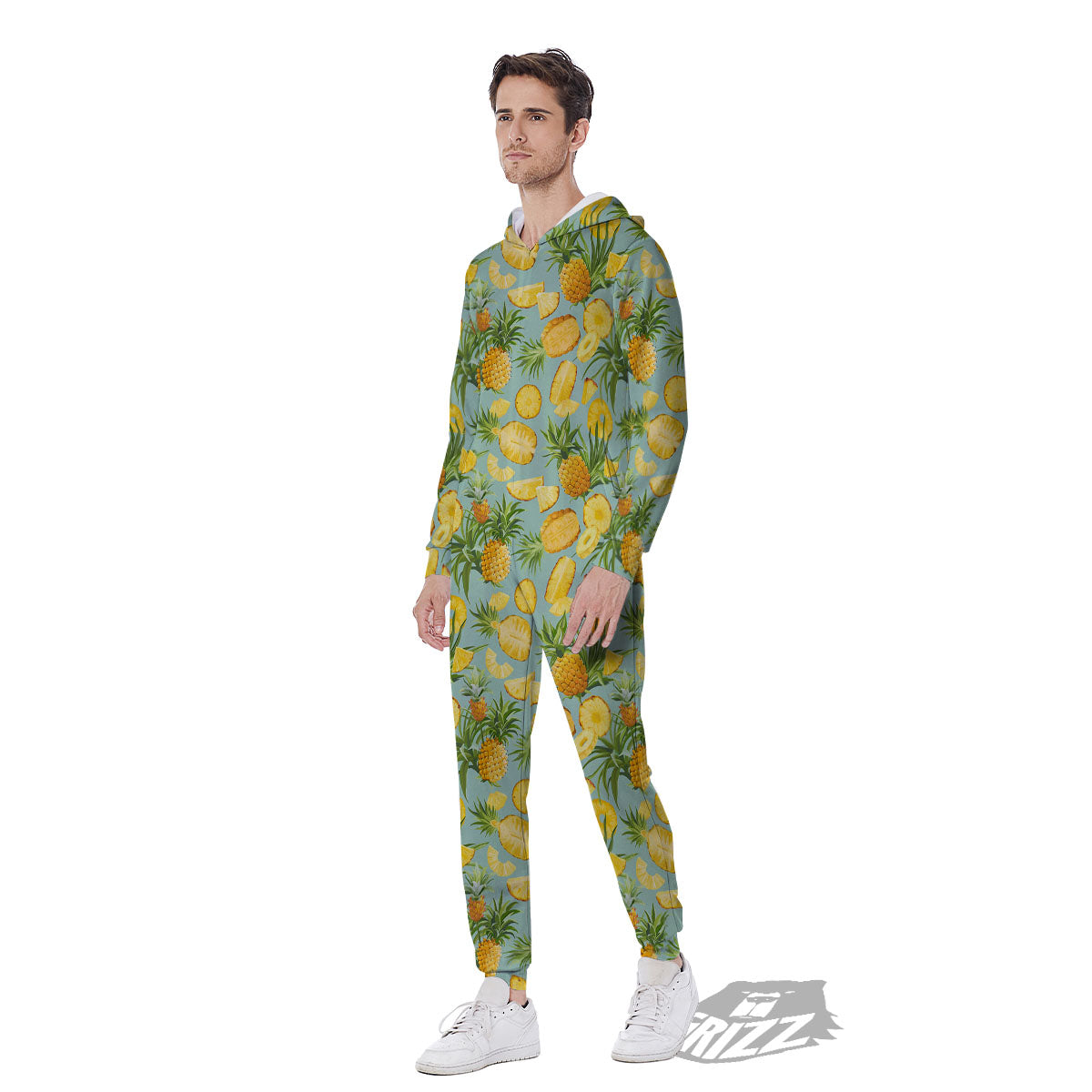Pineapple Exotic Tropical Print Pattern Men's Jumpsuit-grizzshop