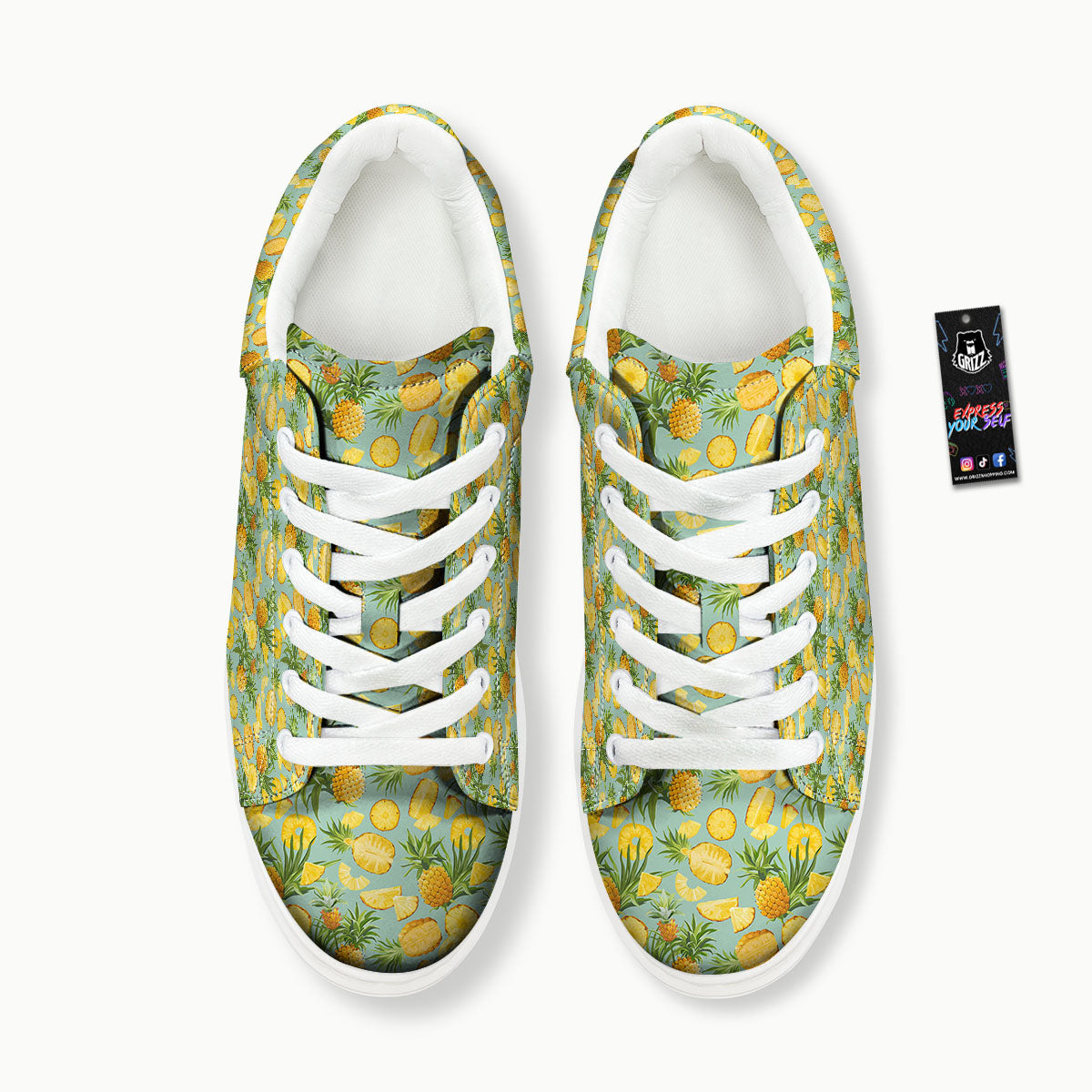 Pineapple Exotic Tropical Print Pattern Platform Shoes-grizzshop