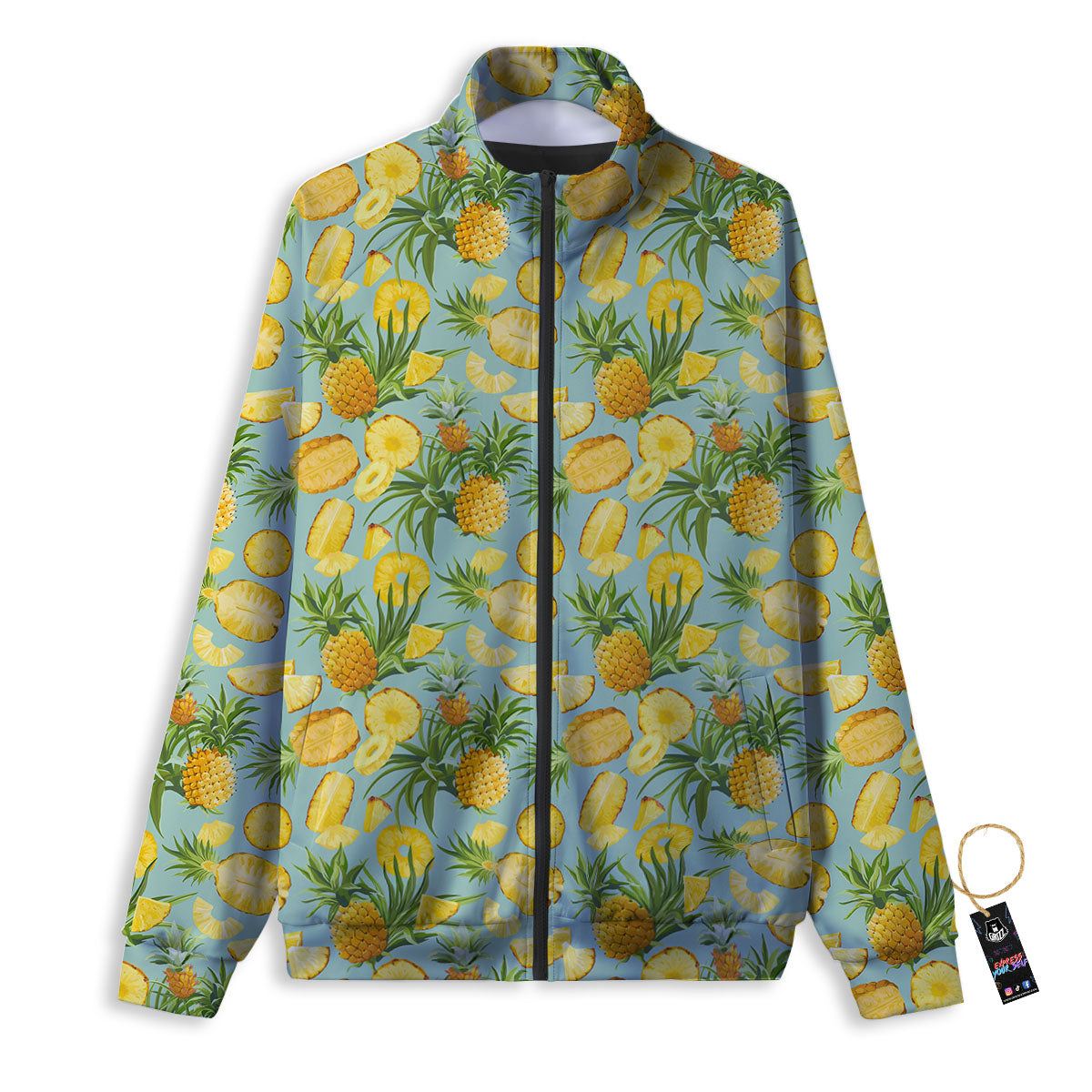 Pineapple Exotic Tropical Print Pattern Track Jacket-grizzshop