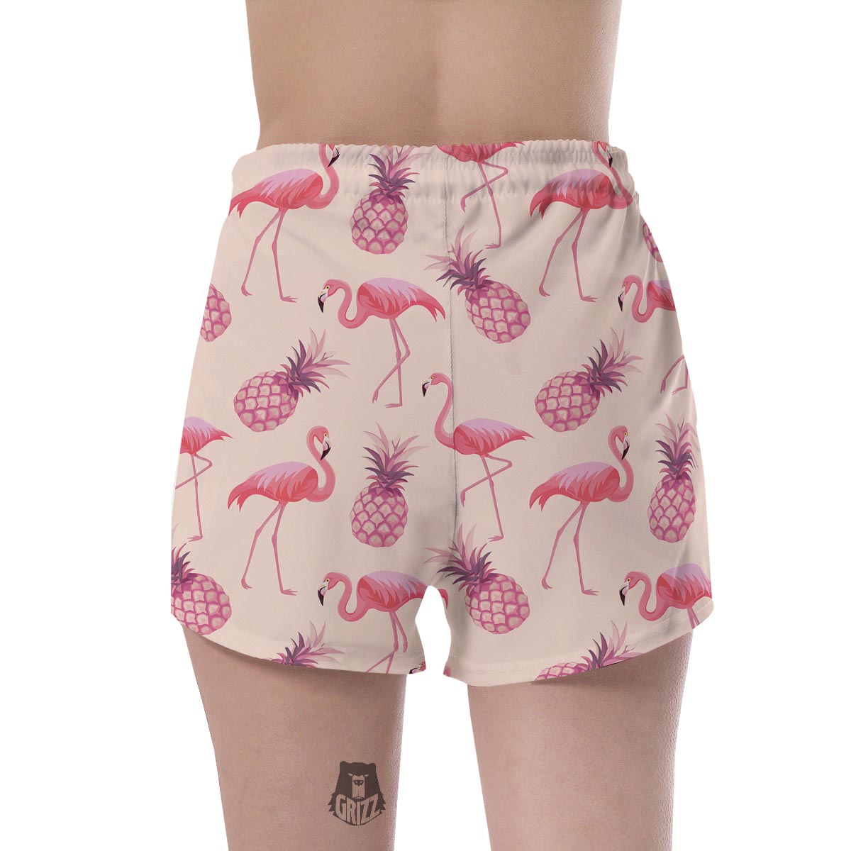 Pineapple Flamingo Print Women's Shorts-grizzshop