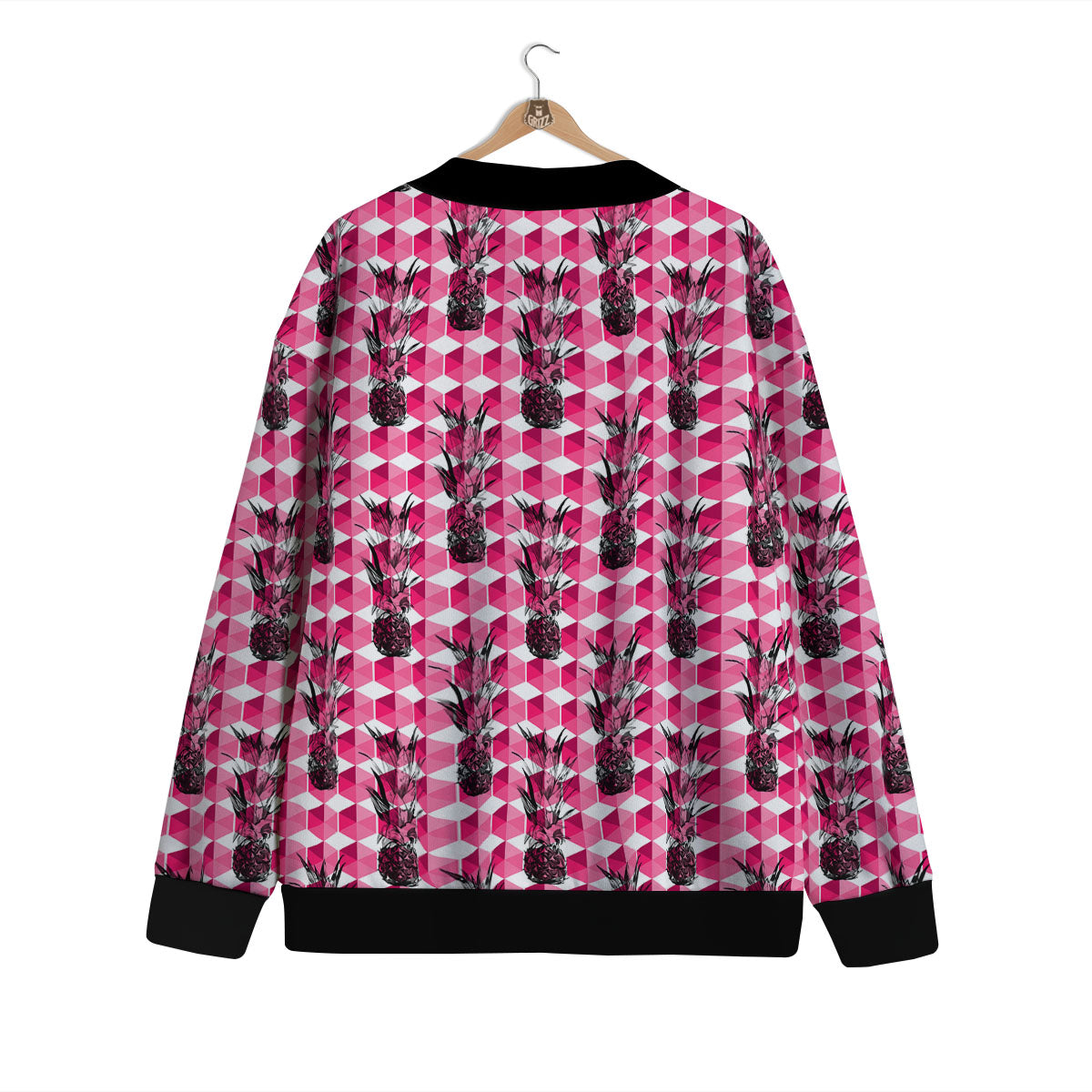 Pineapple Geometric Print Pattern Cardigan-grizzshop