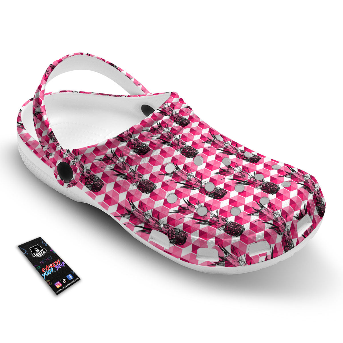 Pineapple Geometric Print Pattern Clog-grizzshop
