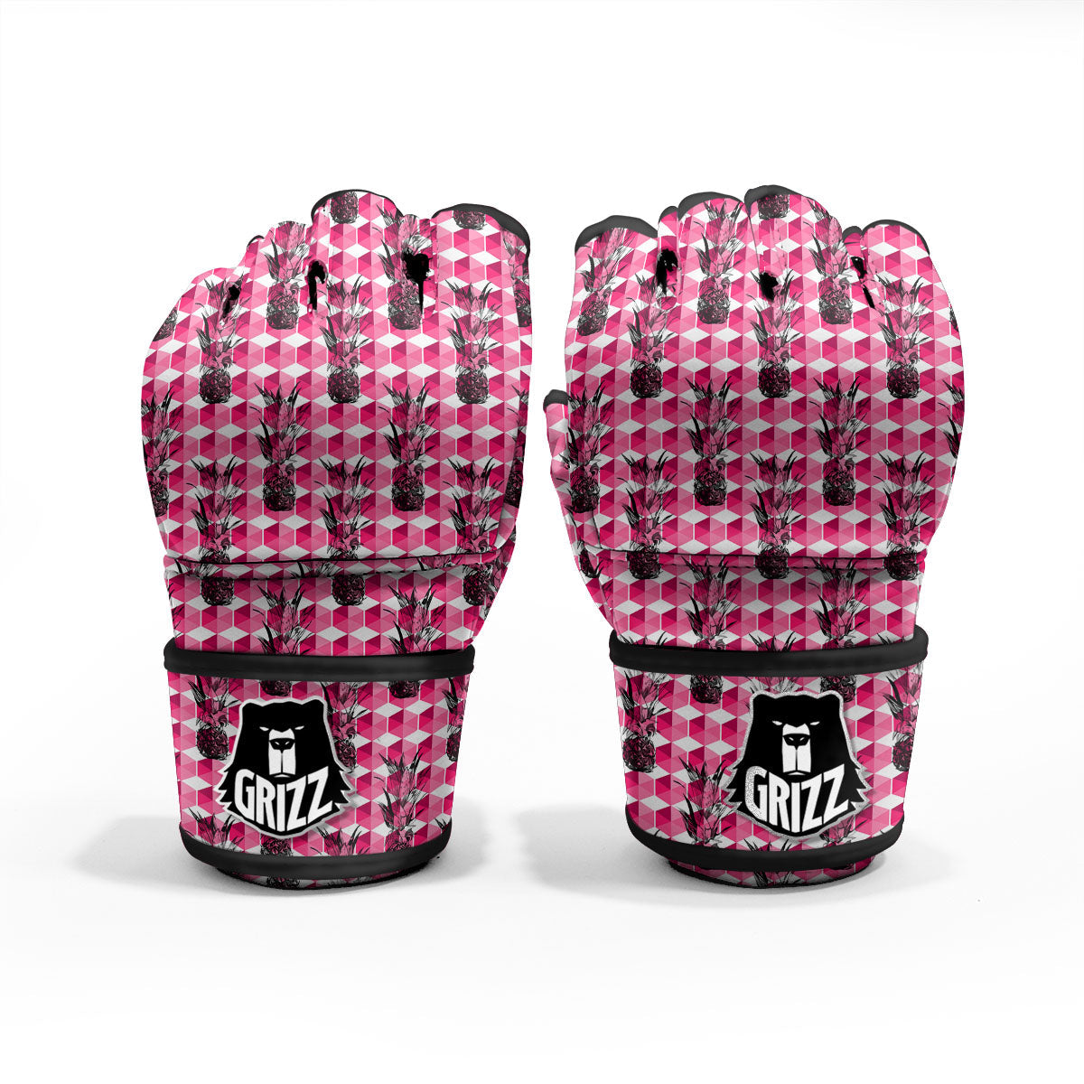 Pineapple Geometric Print Pattern MMA Gloves-grizzshop