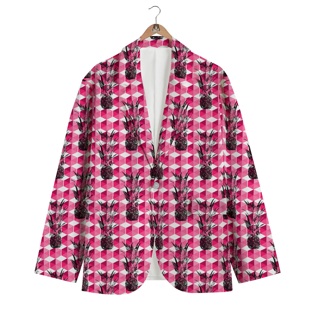 Pineapple Geometric Print Pattern Men's Blazer-grizzshop