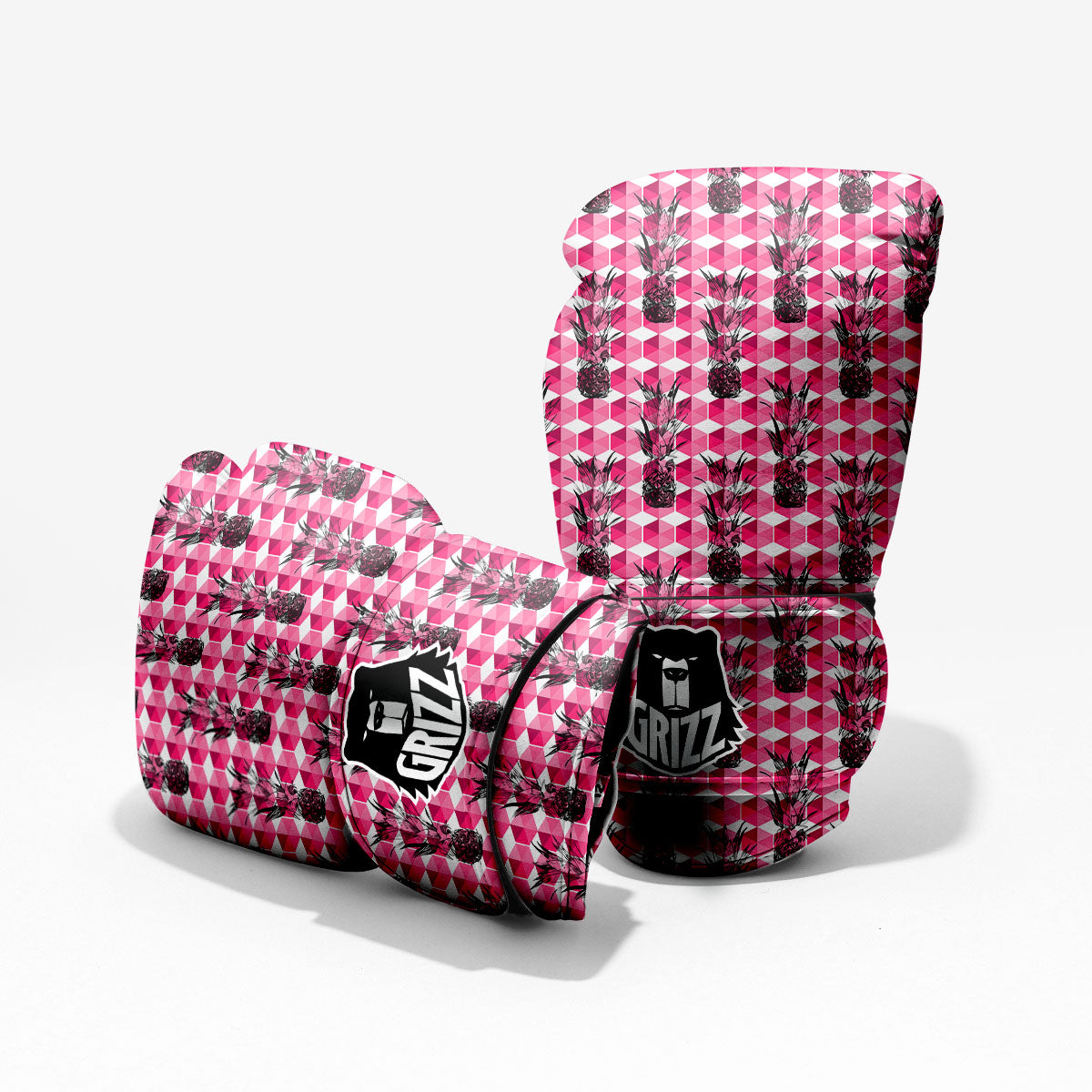 Pineapple Geometric Print Pattern Sparring Gloves-grizzshop