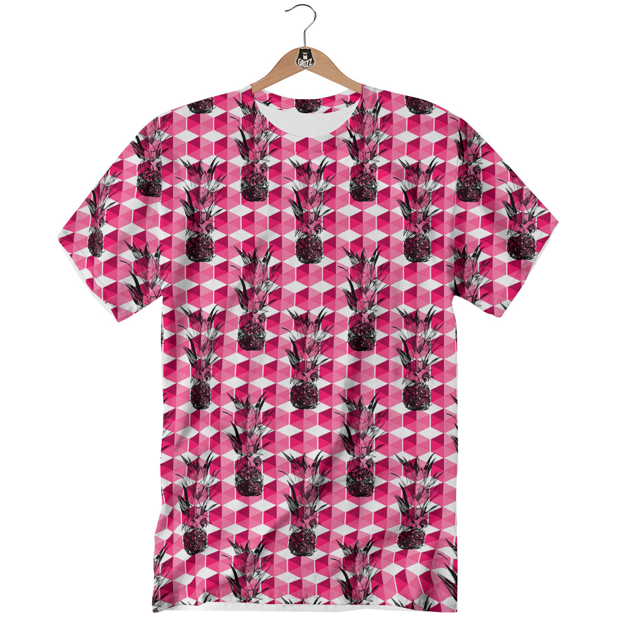 Pineapple Geometric Print Pattern T-Shirt-grizzshop