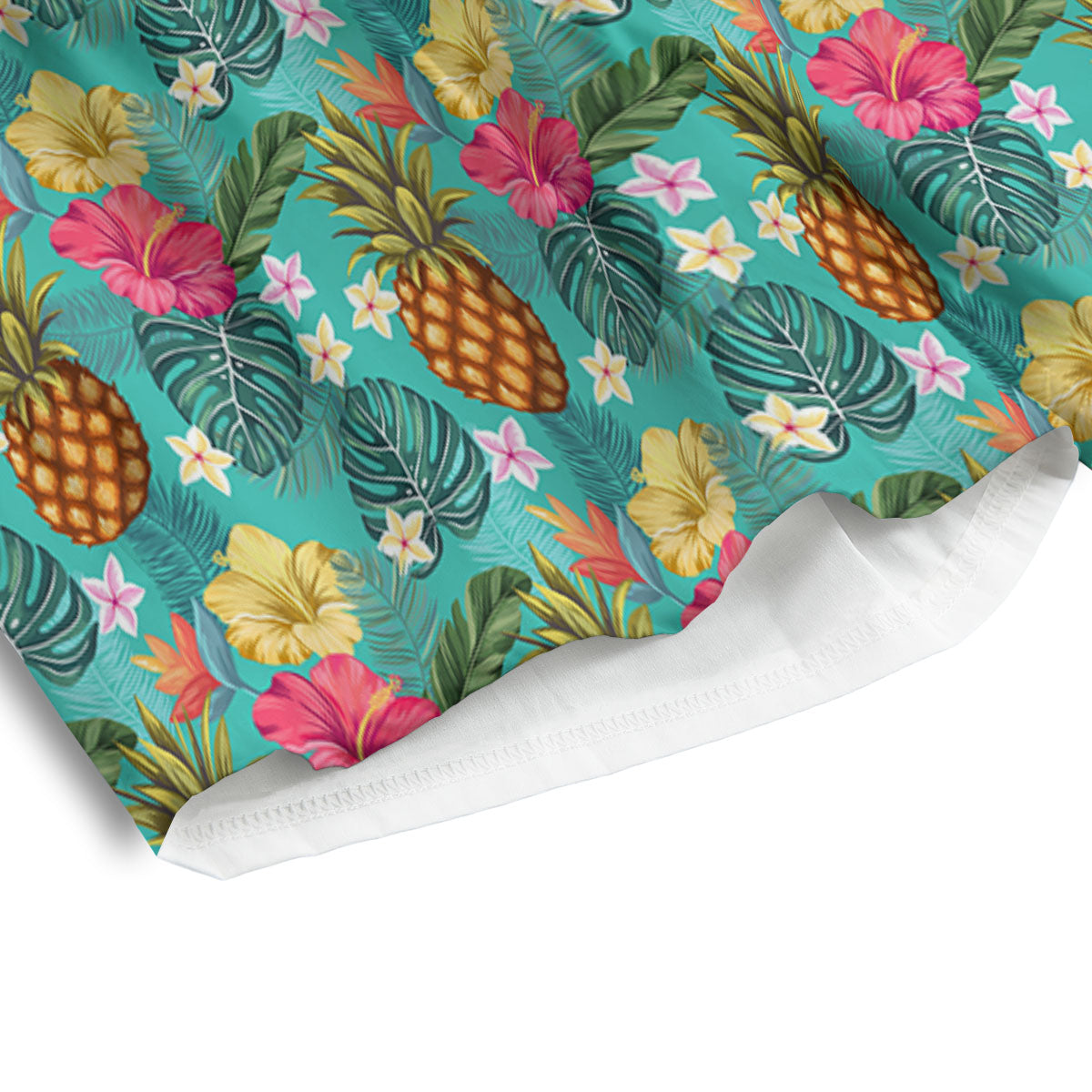 Pineapple Hawaii Hibiscus Print Pattern Men's Athletic Shorts