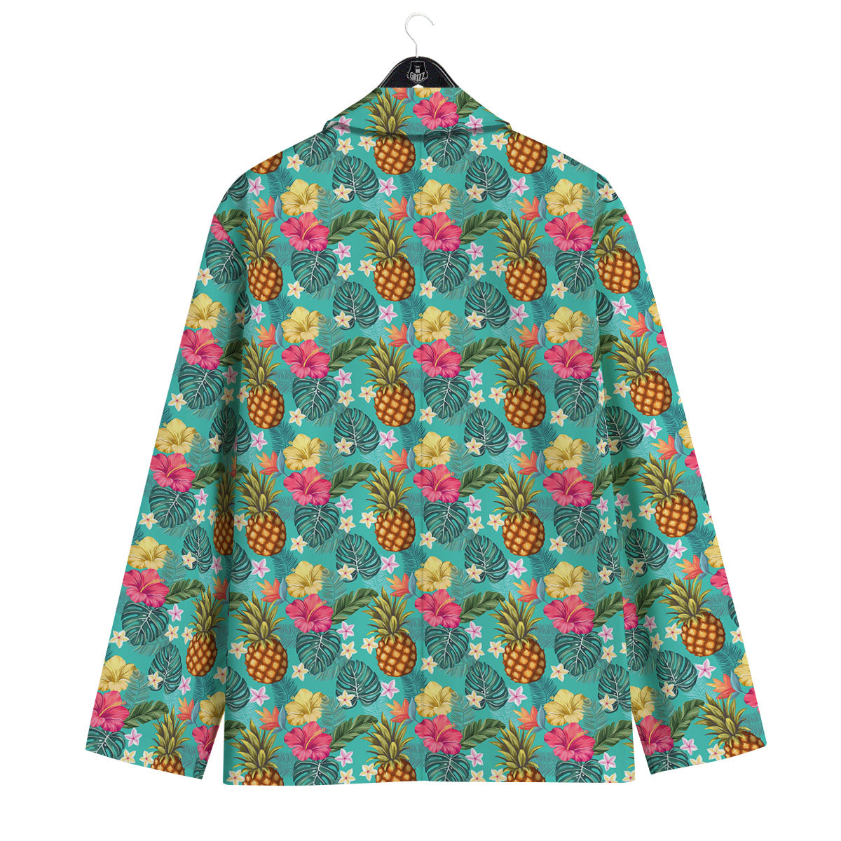 Pineapple Hawaii Hibiscus Print Pattern Men's Sport Coat-grizzshop
