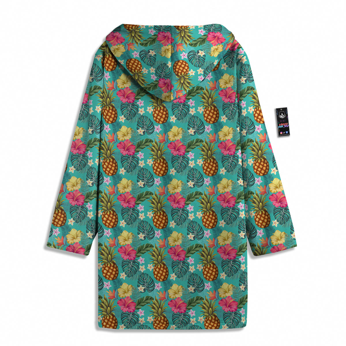 Pineapple Hawaii Hibiscus Print Pattern Men's Windbreaker Jacket-grizzshop