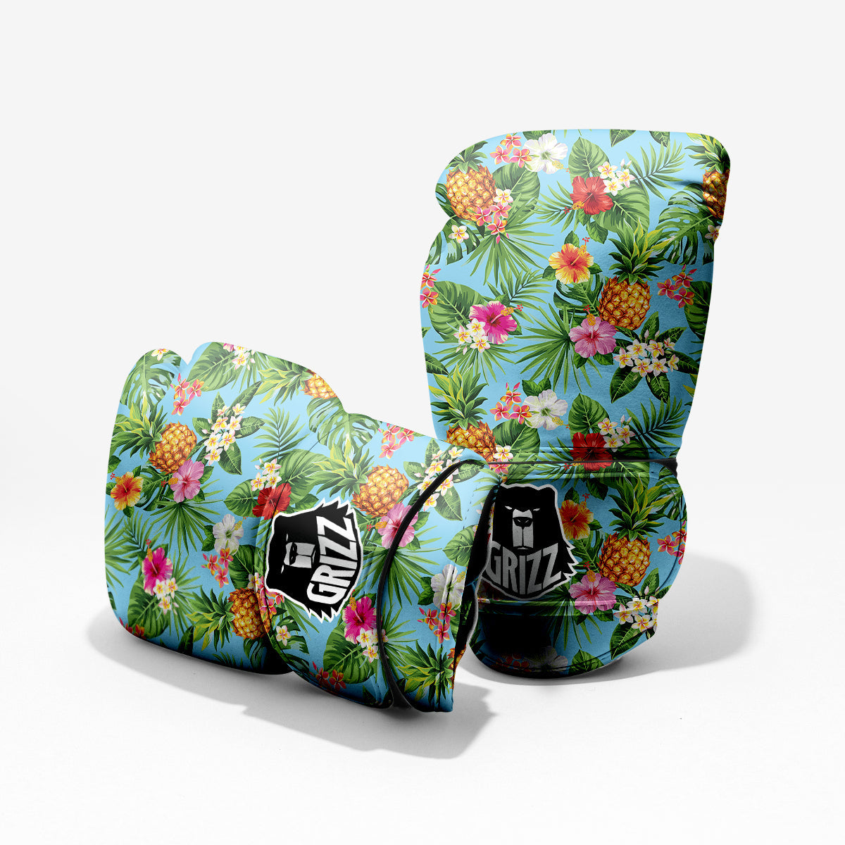 Pineapple Hawaii Tropical Print Pattern Sparring Gloves-grizzshop
