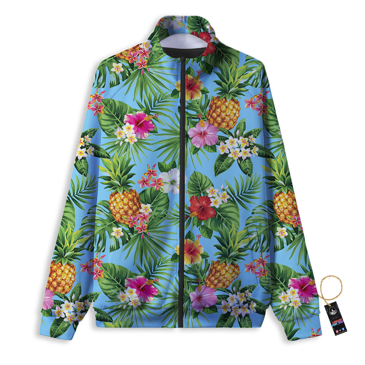 Pineapple Hawaii Tropical Print Pattern Track Jacket-grizzshop