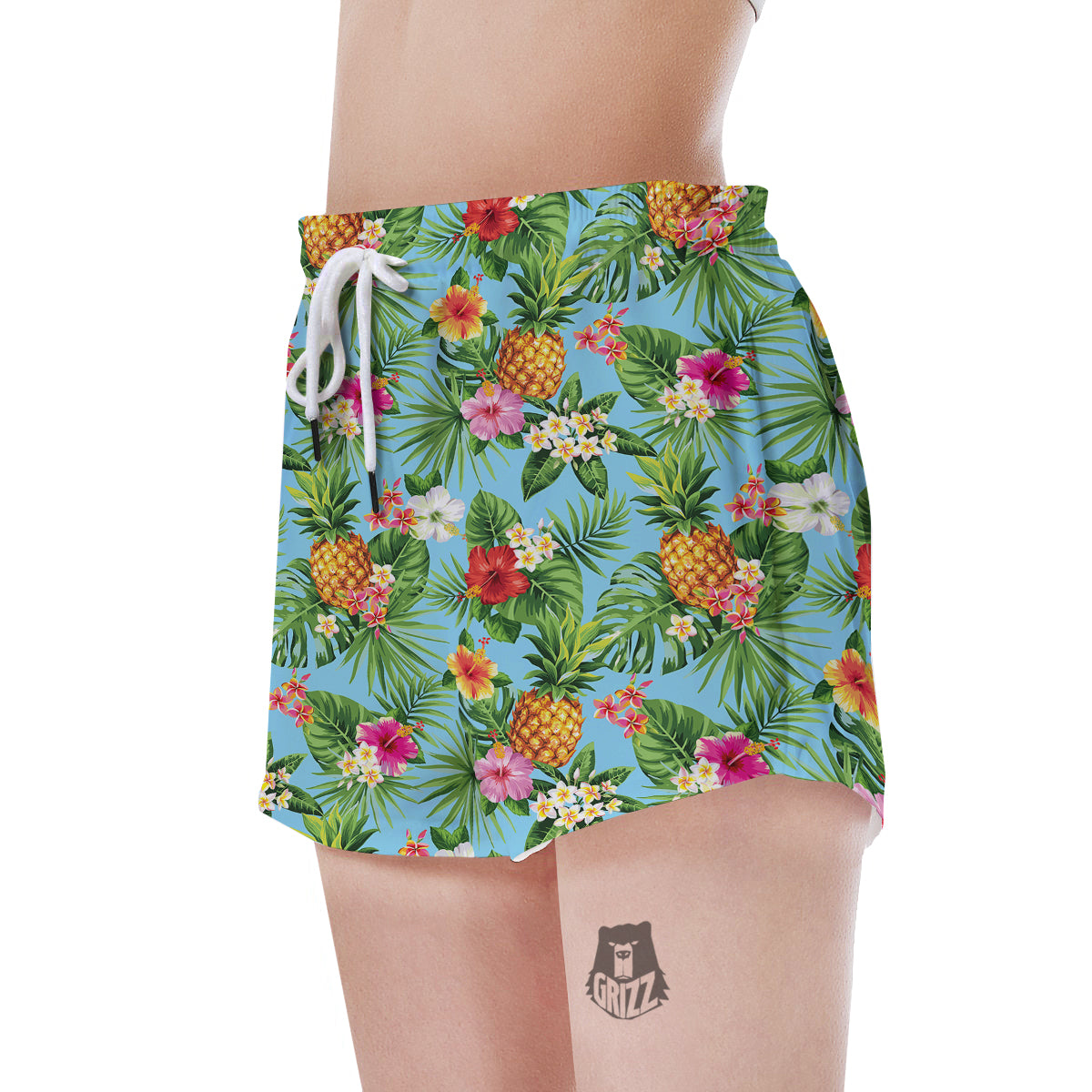 Pineapple Hawaii Tropical Print Pattern Women's Shorts-grizzshop