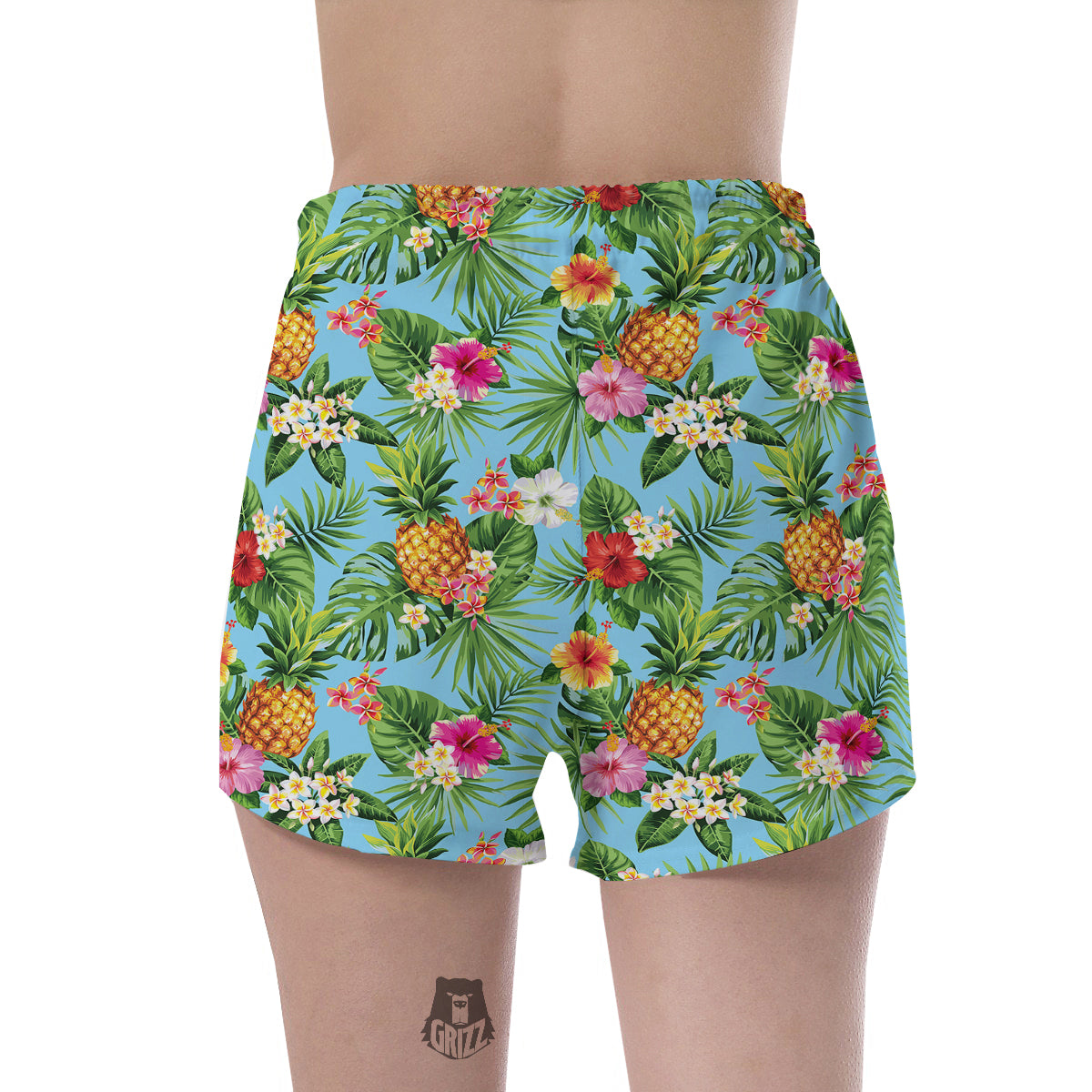 Pineapple Hawaii Tropical Print Pattern Women's Shorts-grizzshop
