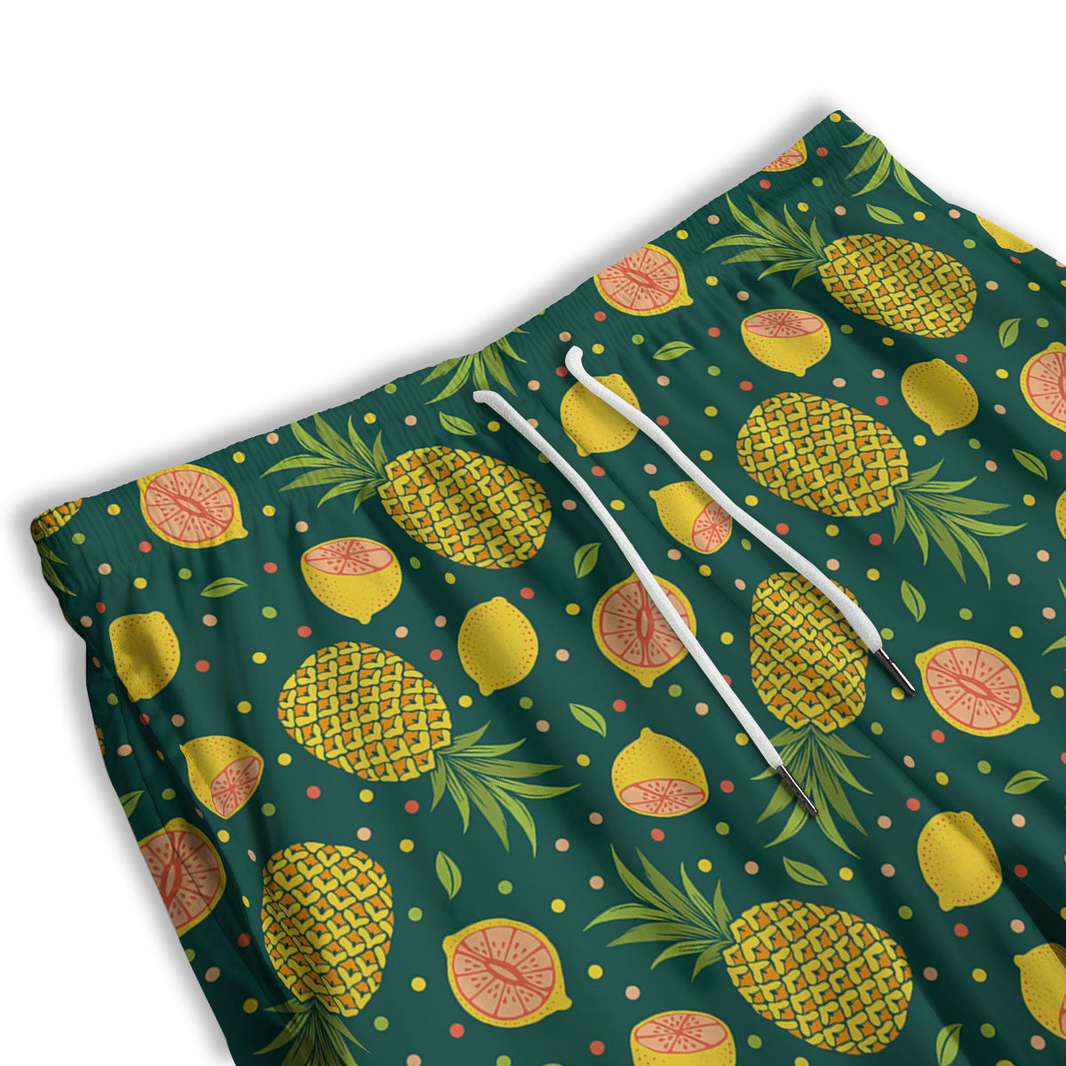 Pineapple Hawaiian Lime Print Pattern Men's Athletic Shorts