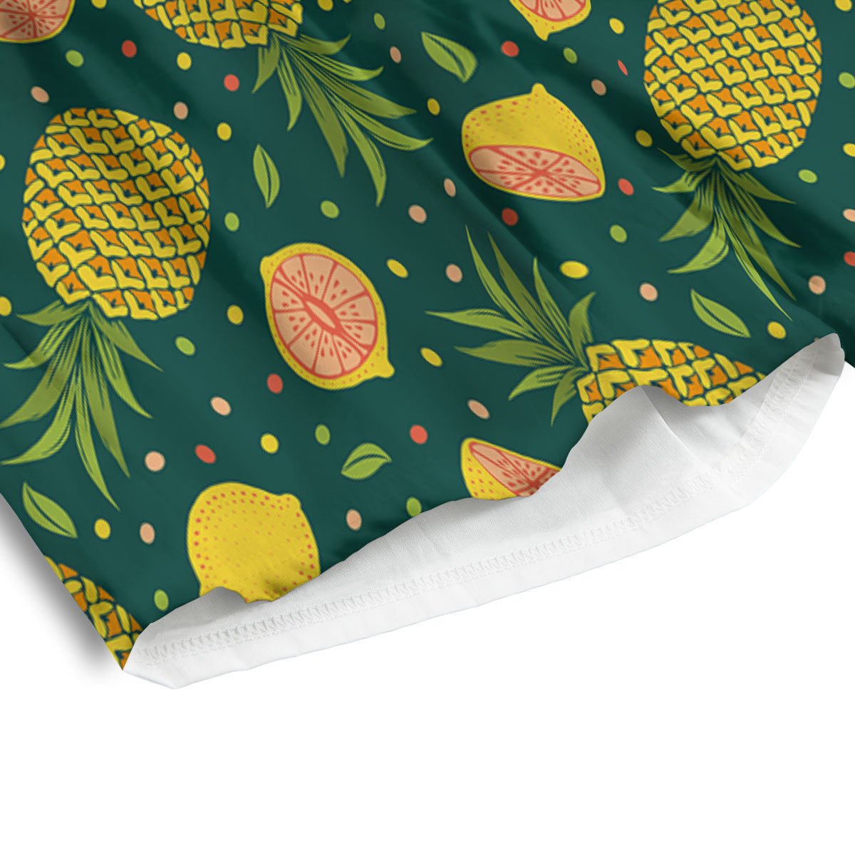 Pineapple Hawaiian Lime Print Pattern Men's Athletic Shorts