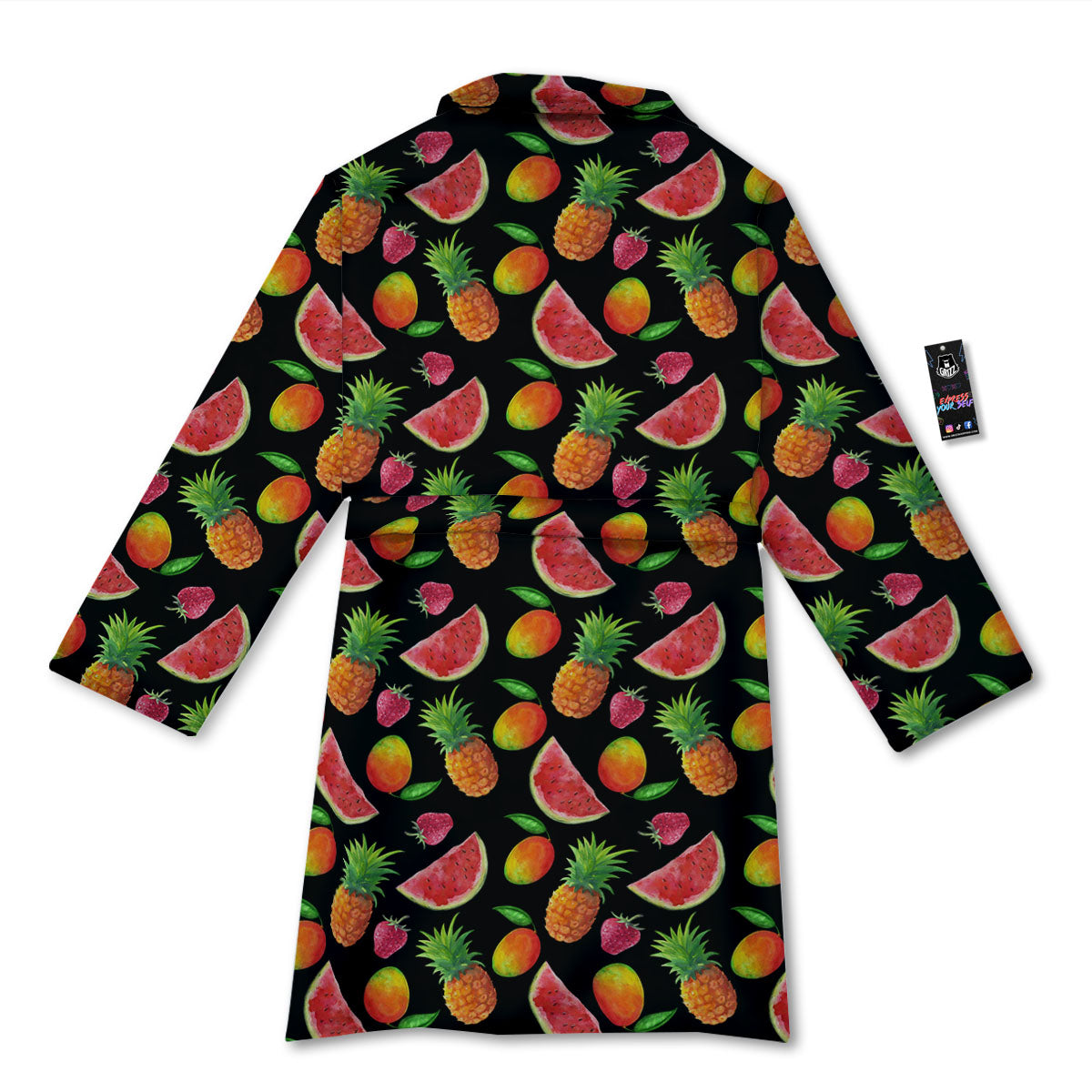 Pineapple Mix Fruit Print Pattern Bathrobe-grizzshop