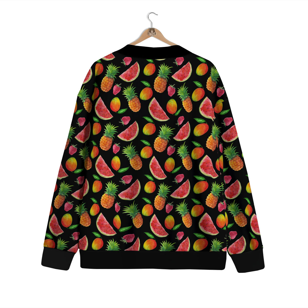 Pineapple Mix Fruit Print Pattern Cardigan-grizzshop
