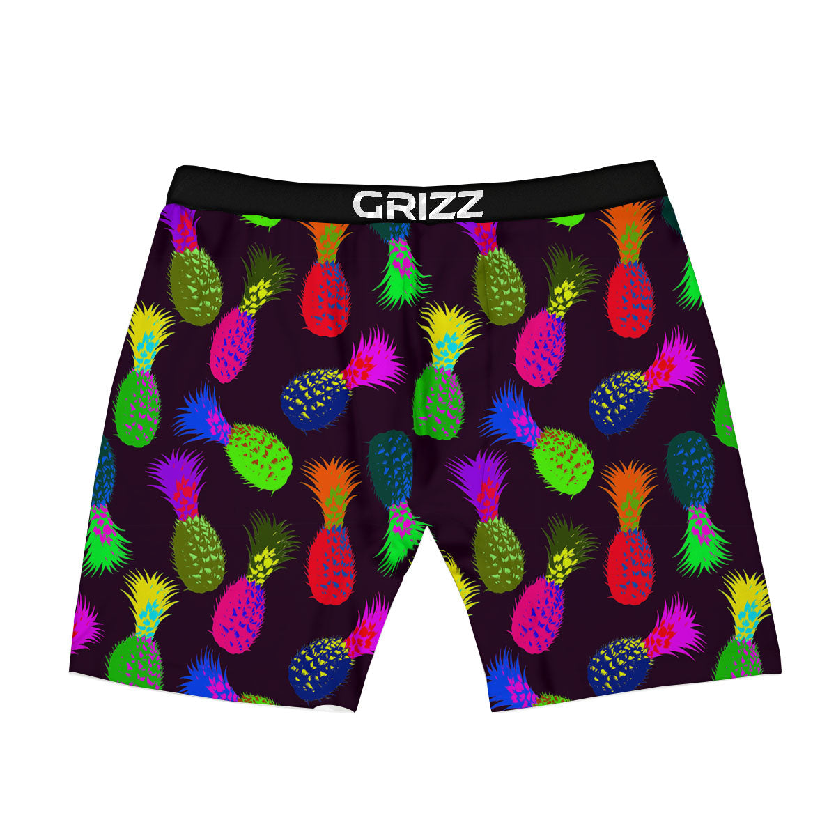 Pineapple Neon Trippy Print Pattern Boxer Briefs-grizzshop