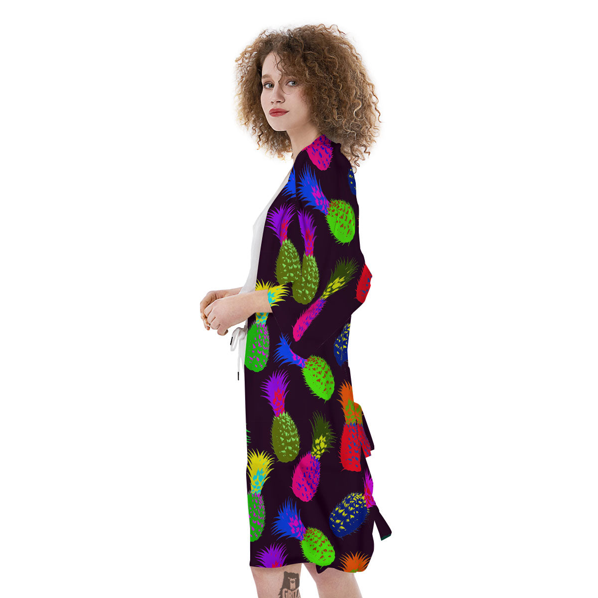 Pineapple Neon Trippy Print Pattern Kimono-grizzshop