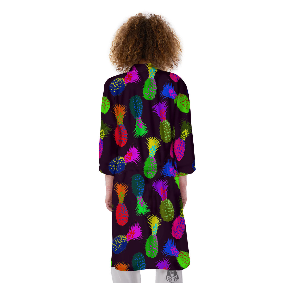 Pineapple Neon Trippy Print Pattern Kimono-grizzshop